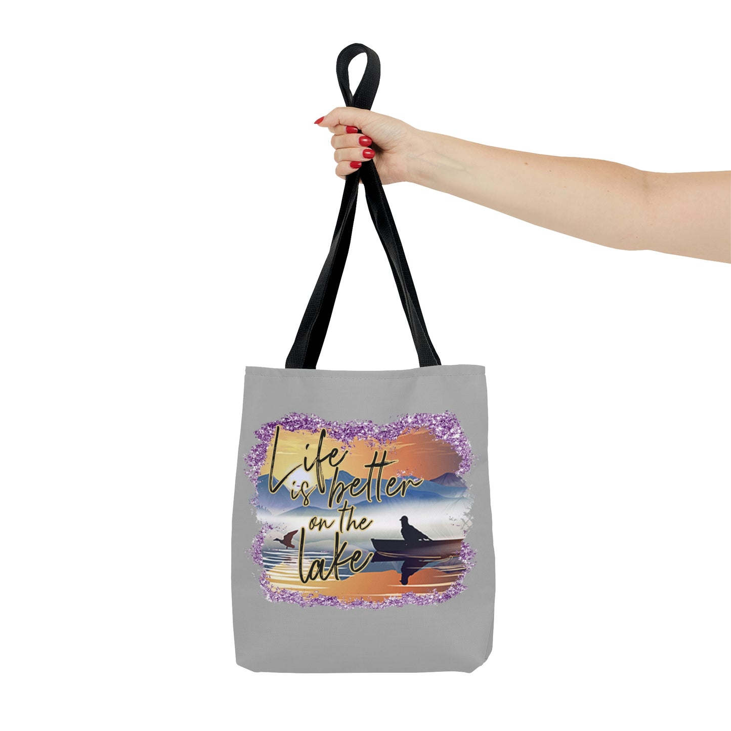 Life is Better on the Lake AOP Tote Bag Swim Tote Summer Tote Spring Unisex Gender Neutral Women's Tote Men's Tote