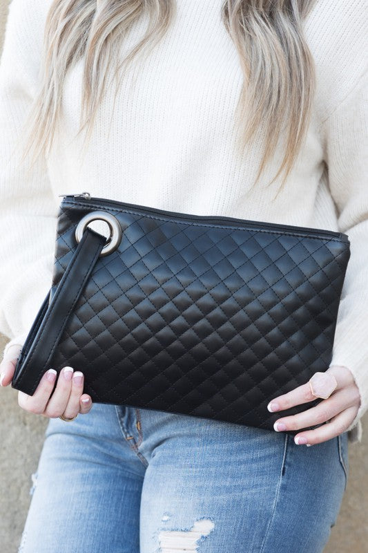 Quilted Clutch Puffer-Puffer Wristlet-Quilted Puffer Handbag