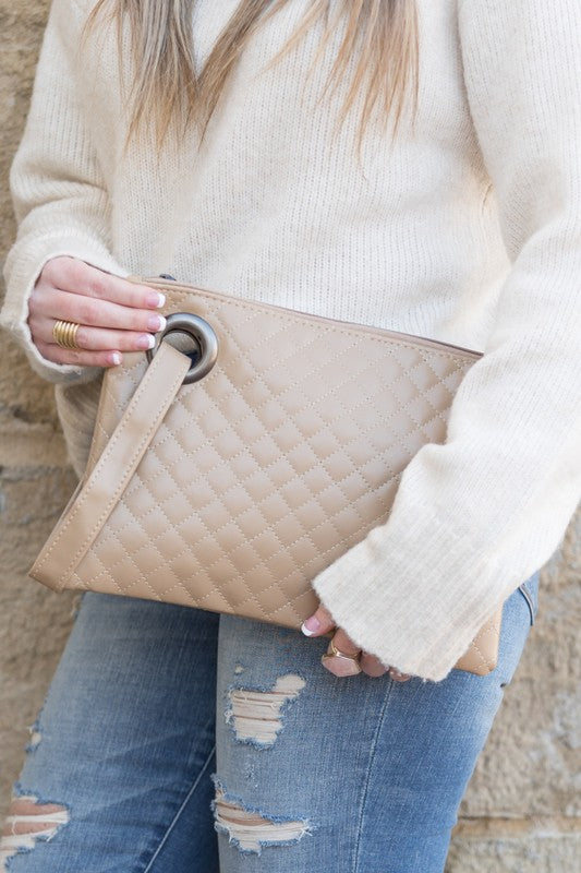 Quilted Clutch Puffer-Puffer Wristlet-Quilted Puffer Handbag