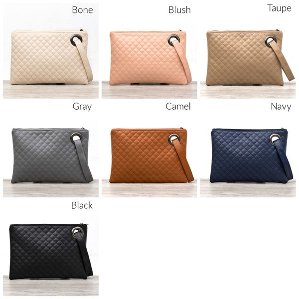 Quilted Clutch Puffer-Puffer Wristlet-Quilted Puffer Handbag