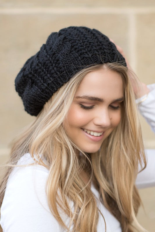 Knit Slouchy Beret-Hat