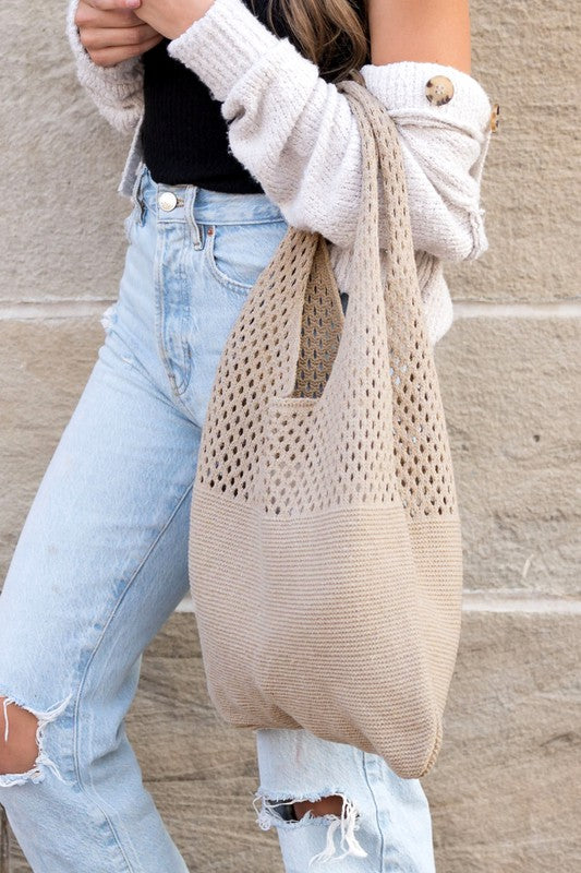 Knit Hobo Bag Boho Hobo Bag