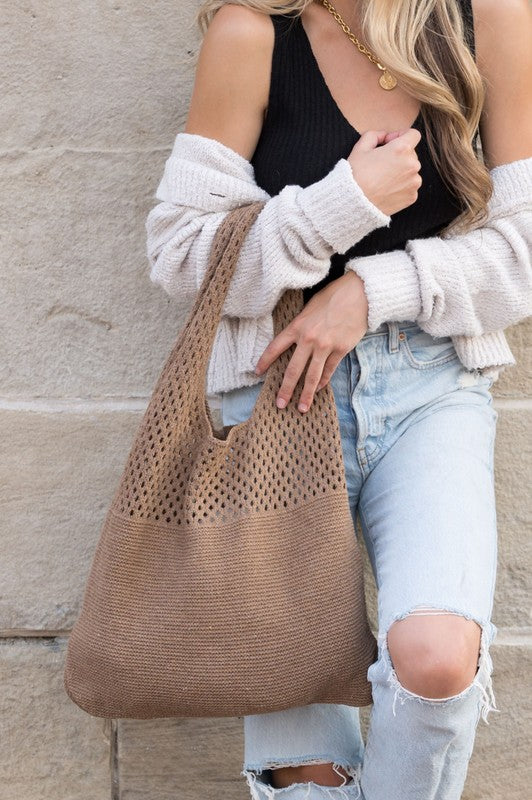 Knit Hobo Bag Boho Hobo Bag