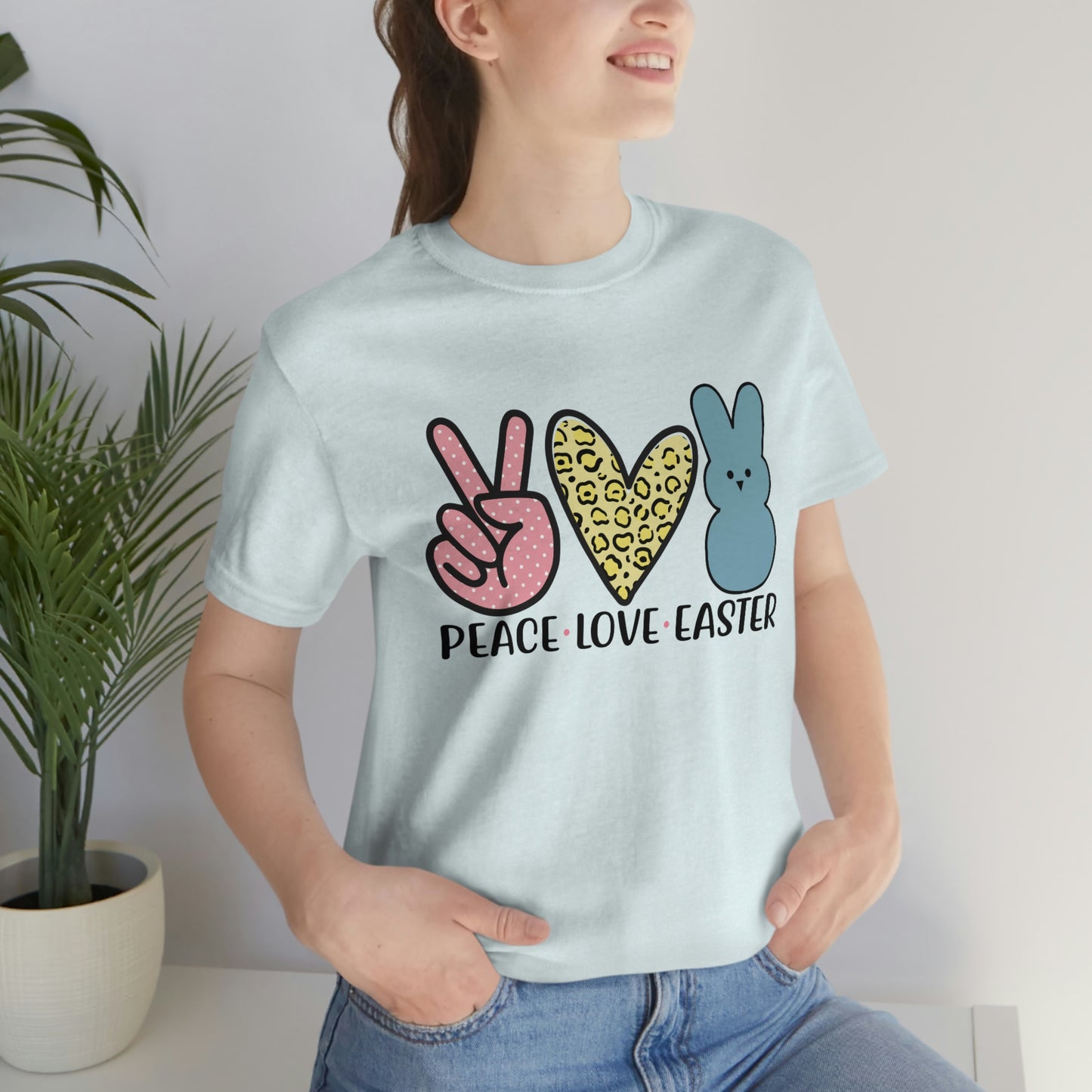 Women's Peace Love Easter Unisex Jersey Short Sleeve Tee Gender Neutral