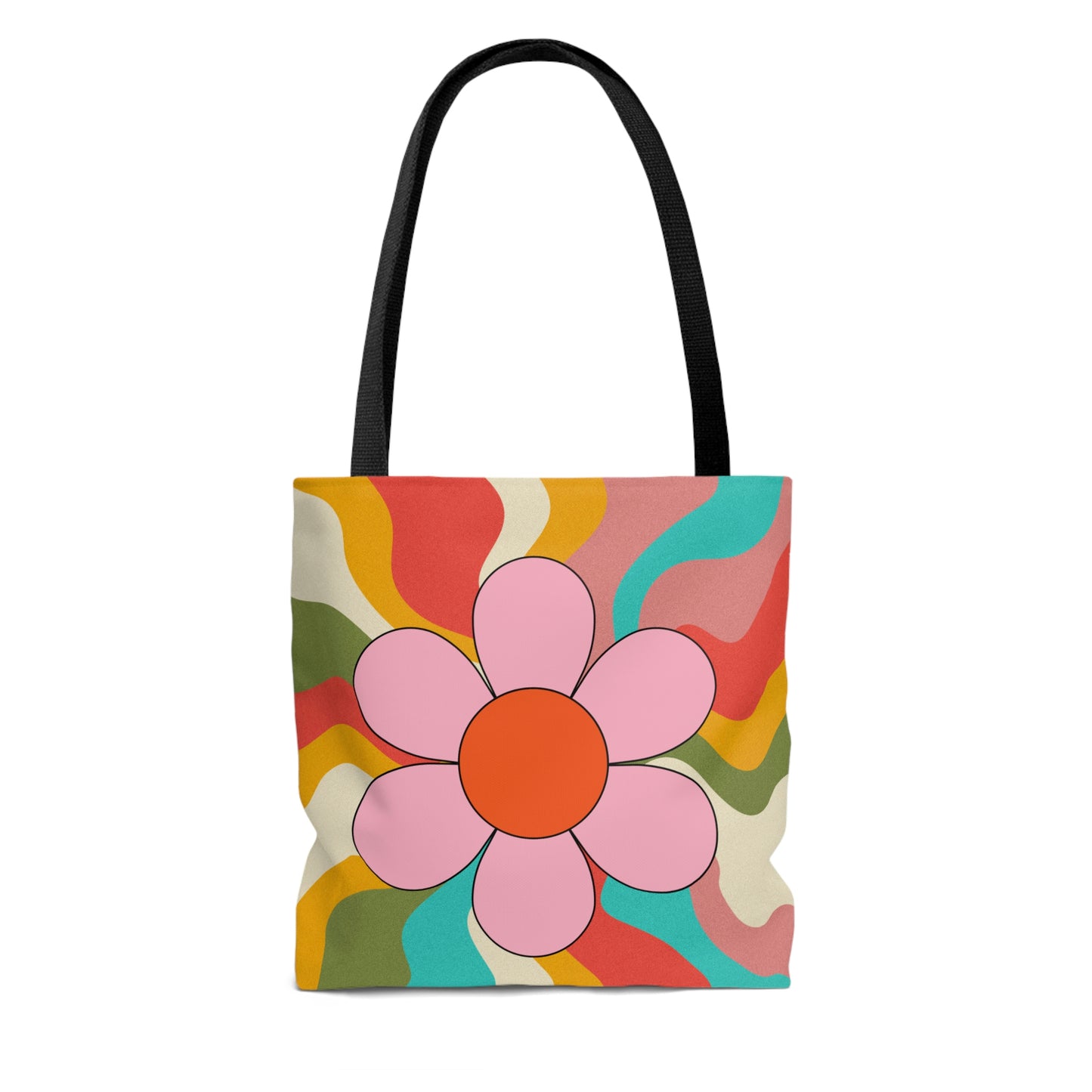 Flower Tote AOP Psychedelic Tote Bag Abstract Tote All Purpose 3D Tote Summer Tote Spring