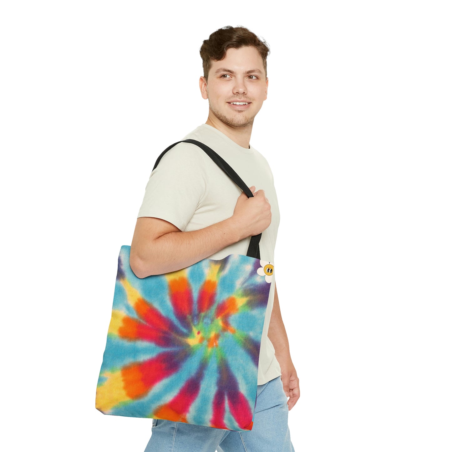 AOP Retro Flower Tote Bag Fun Design 3D Tote Bag Women's Unisex