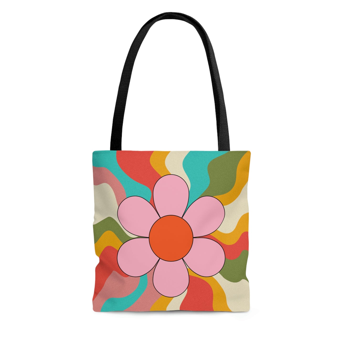 Flower Tote AOP Psychedelic Tote Bag Abstract Tote All Purpose 3D Tote Summer Tote Spring