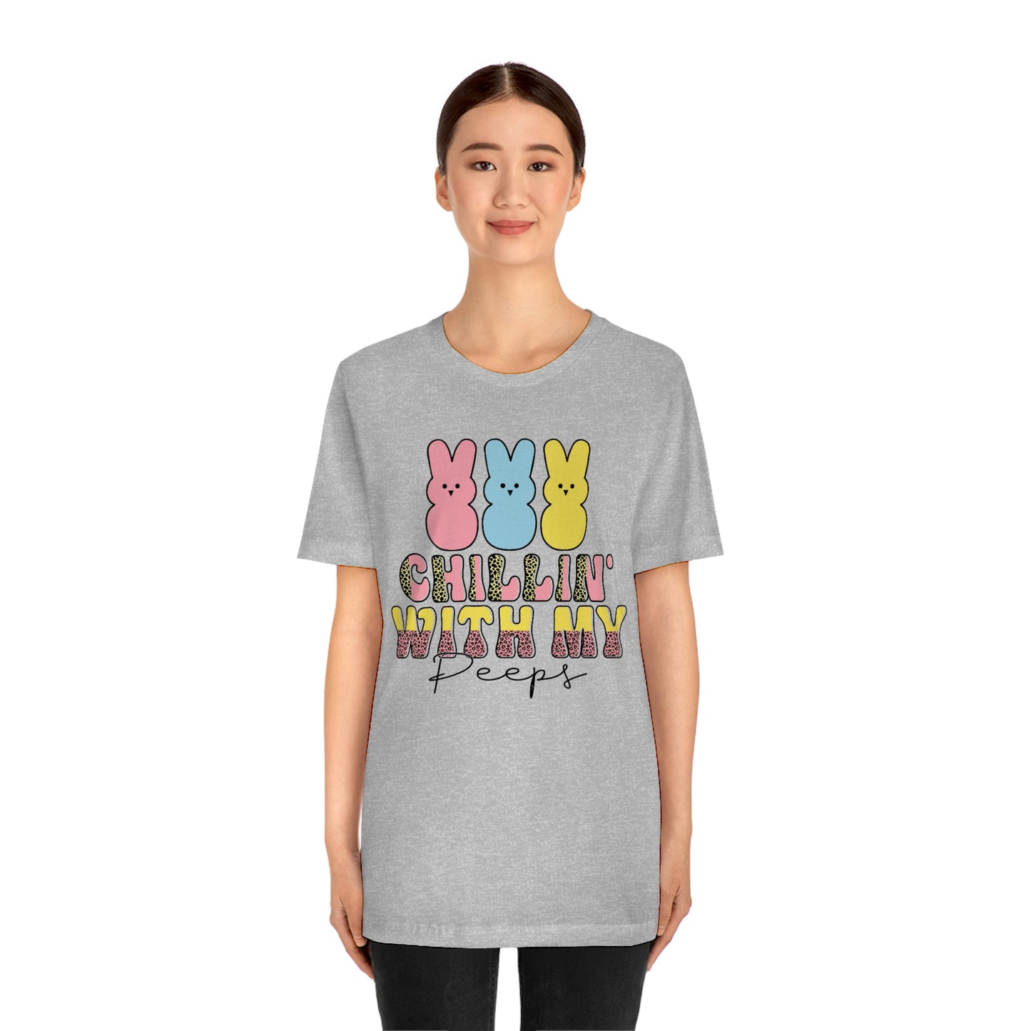 Women's Chillin With My Peeps T Shirt Unisex Tee Jersey Short Sleeve Tee TShirt