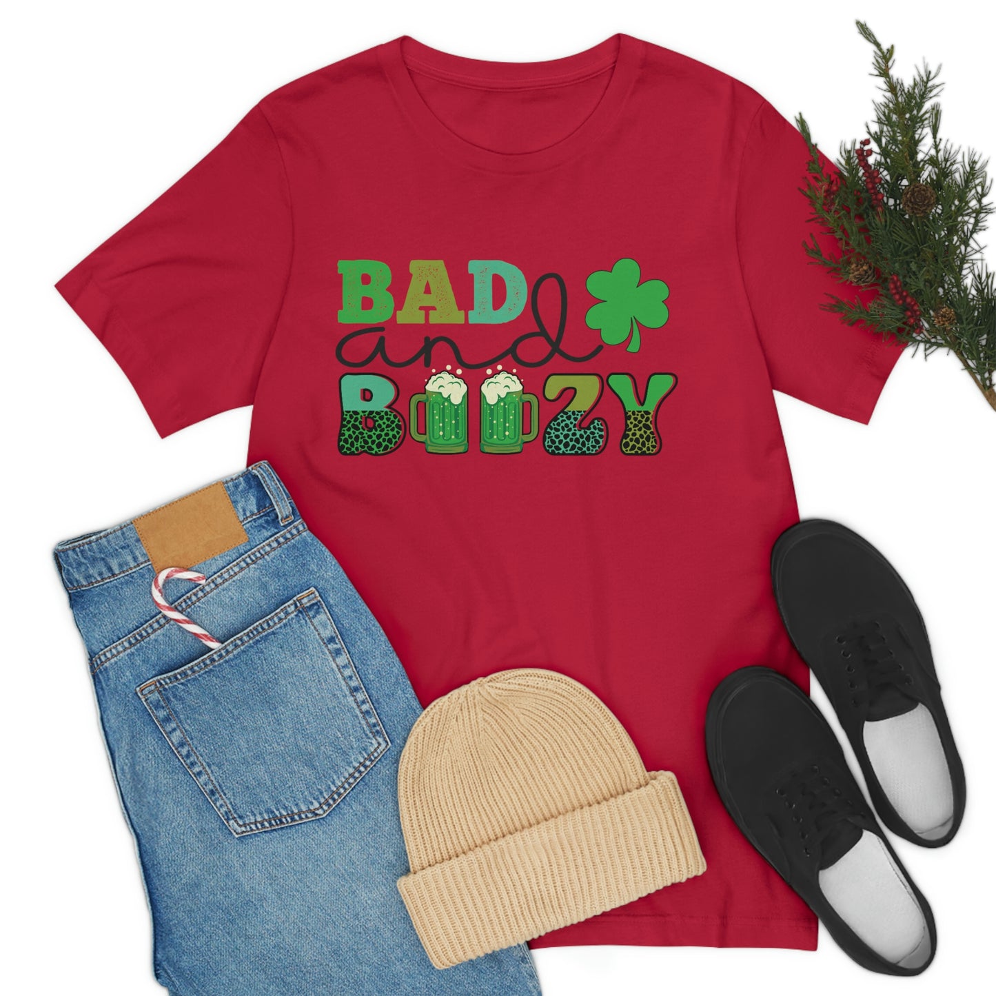 Women's or Men's T Shirt Bad and Boozy Women's T Shirt Unisex Jersey Short Sleeve Tee Gender Neutral T Shirt St. Patrick's Day