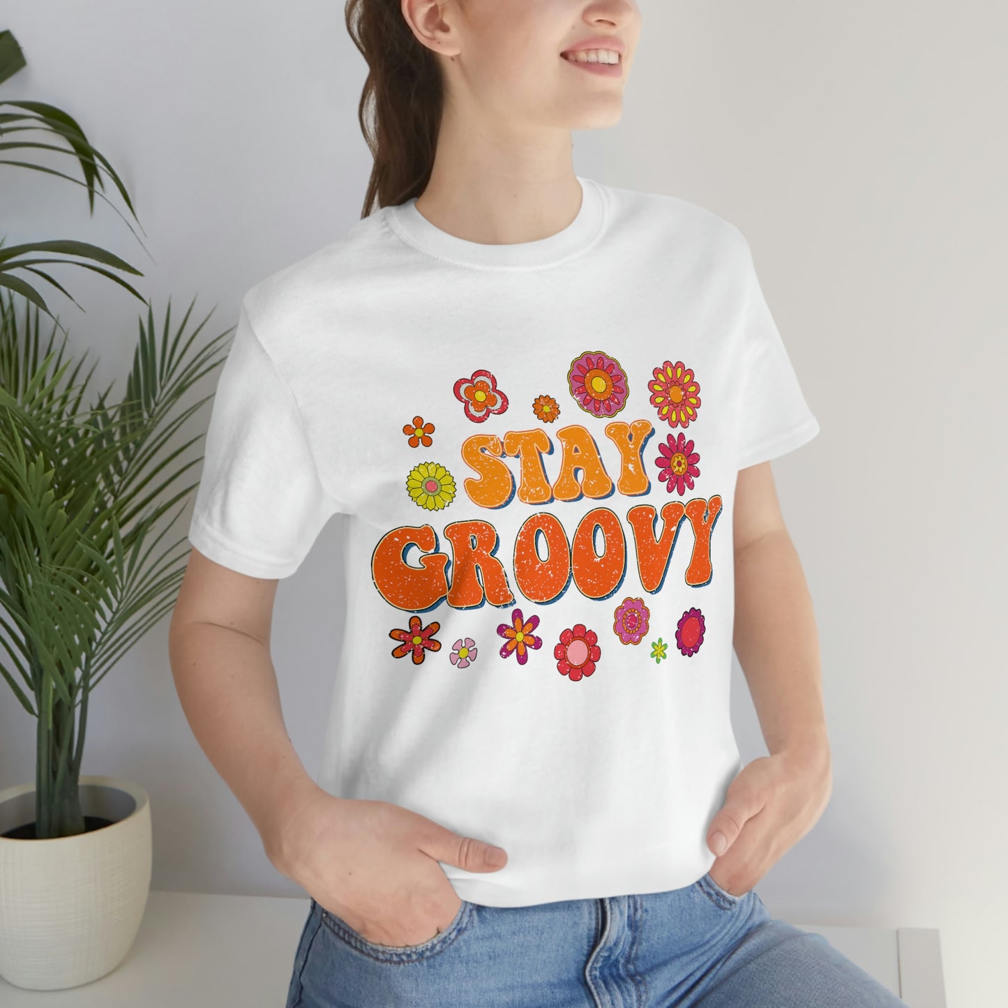 Stay Groovy Vintage Unisex Jersey Short Sleeve Tee Hippie T Shirt Boho Tee Gender Neutral Women's Men's Youth