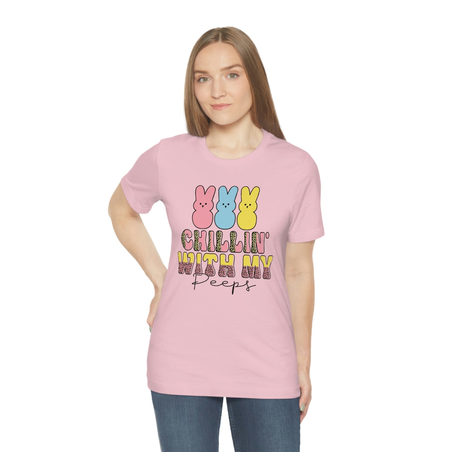 Women's Chillin With My Peeps T Shirt Unisex Tee Jersey Short Sleeve Tee TShirt