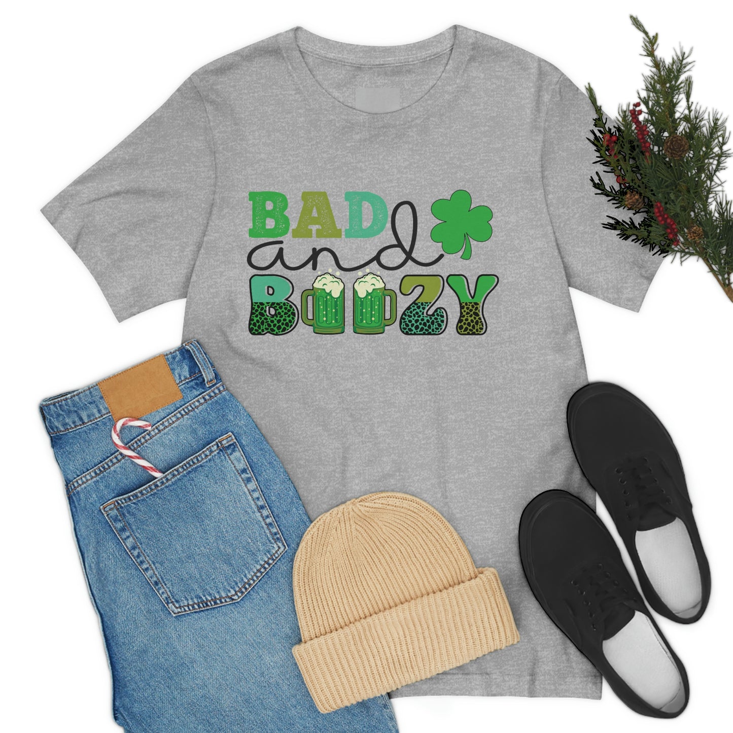 Women's or Men's T Shirt Bad and Boozy Women's T Shirt Unisex Jersey Short Sleeve Tee Gender Neutral T Shirt St. Patrick's Day