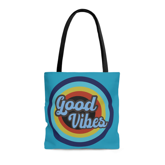 Good Vibes Beach Tote AOP Tote Bag Summer Fun Tote Women's Tote Gender Neutral Note Towel Bag  Travel Tote Men's Tote