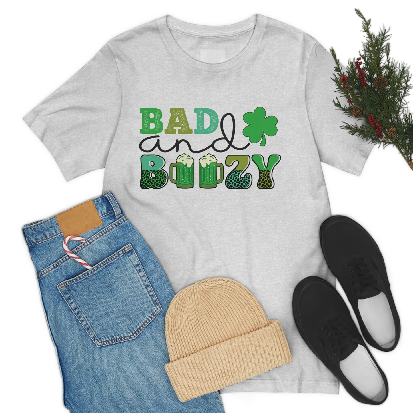 Women's or Men's T Shirt Bad and Boozy Women's T Shirt Unisex Jersey Short Sleeve Tee Gender Neutral T Shirt St. Patrick's Day