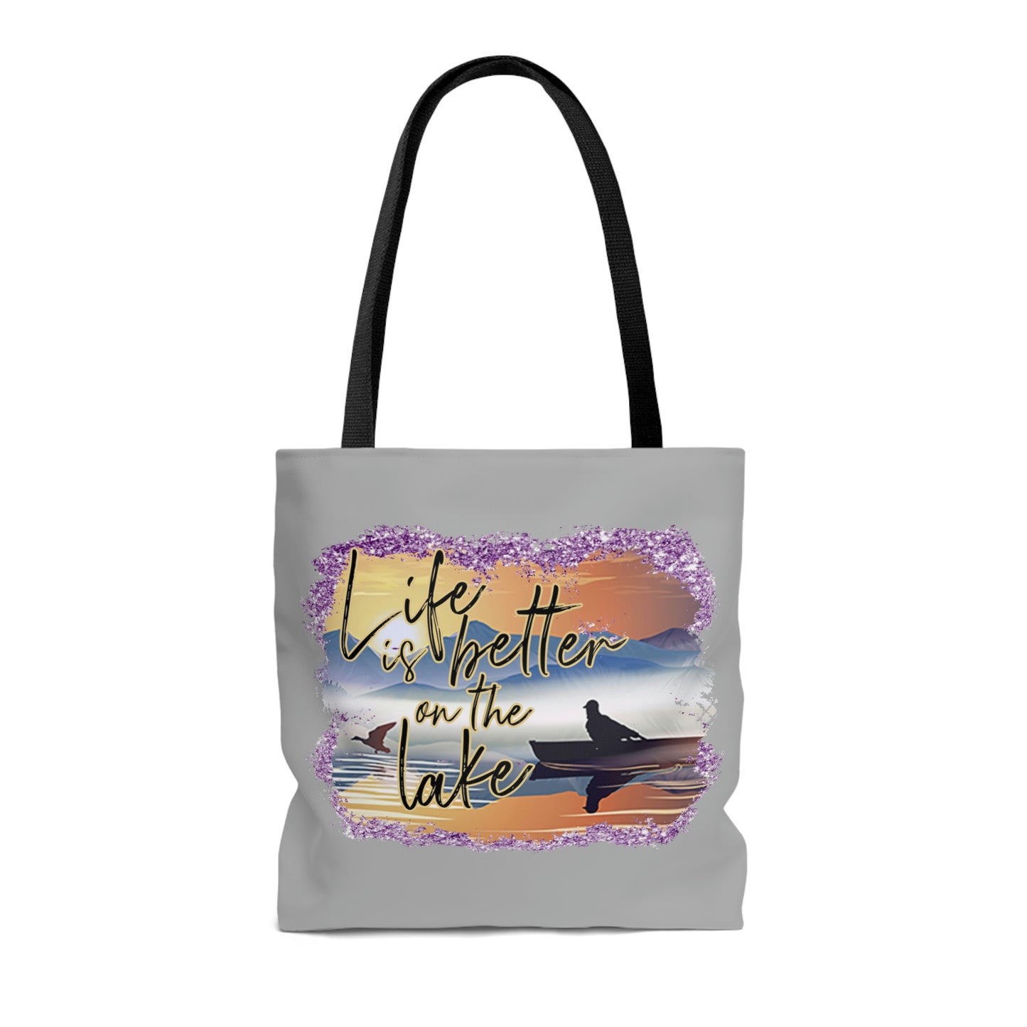 Life is Better on the Lake AOP Tote Bag Swim Tote Summer Tote Spring Unisex Gender Neutral Women's Tote Men's Tote