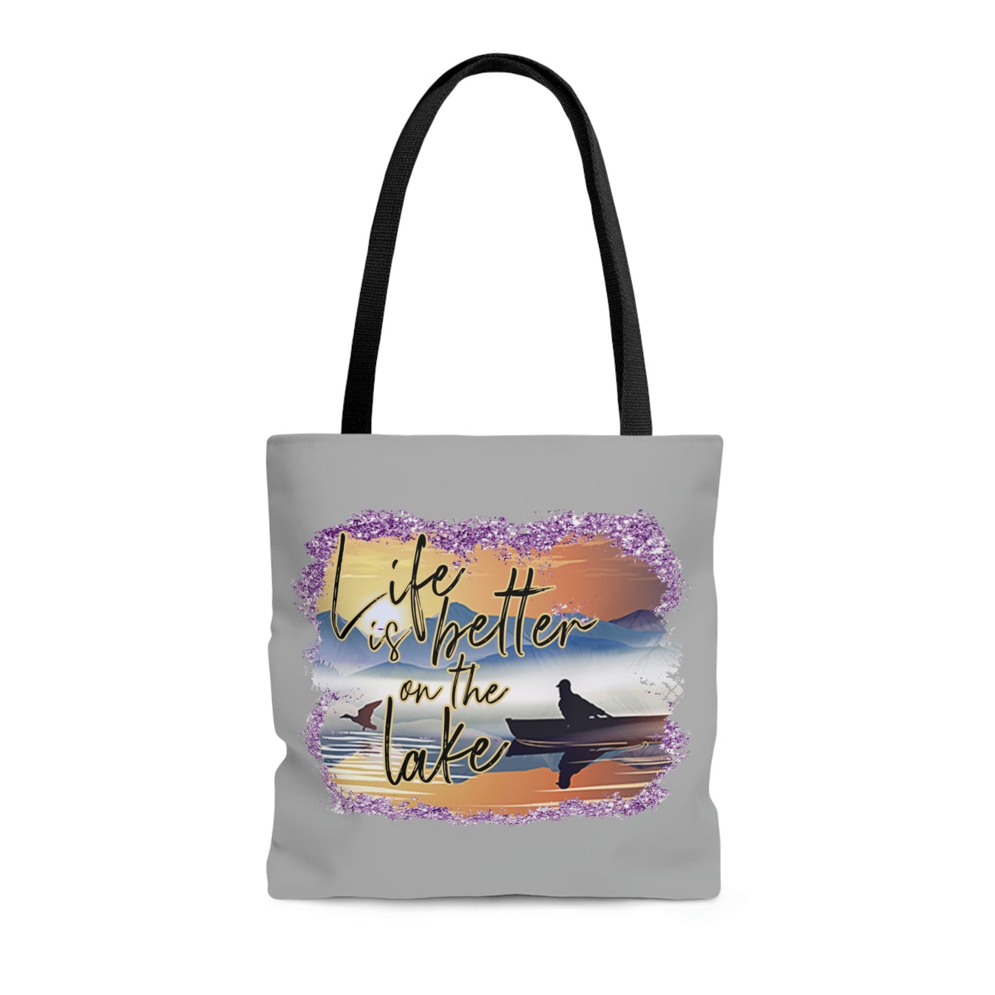 Life is Better on the Lake AOP Tote Bag Swim Tote Summer Tote Spring Unisex Gender Neutral Women's Tote Men's Tote