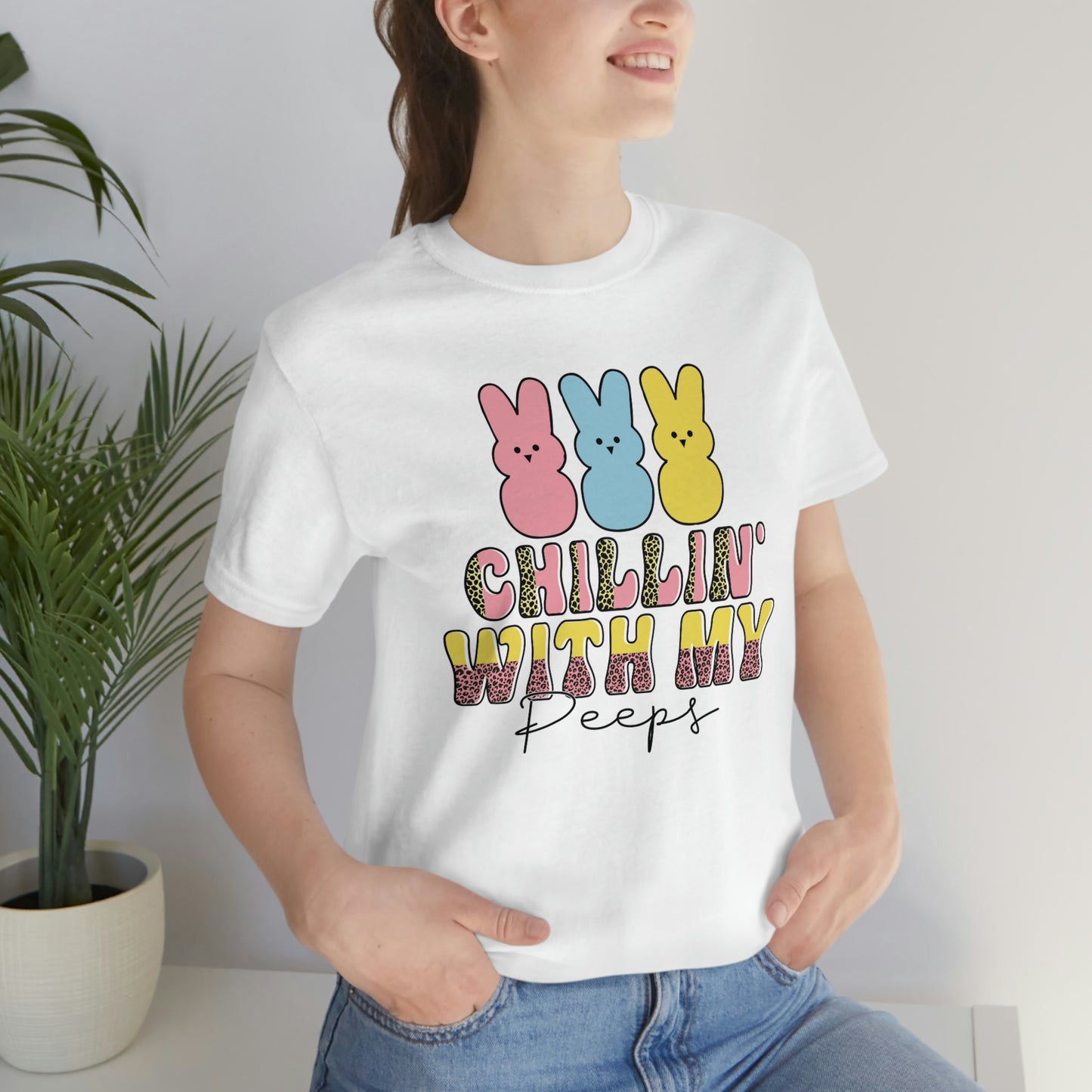 Women's Chillin With My Peeps T Shirt Unisex Tee Jersey Short Sleeve Tee TShirt