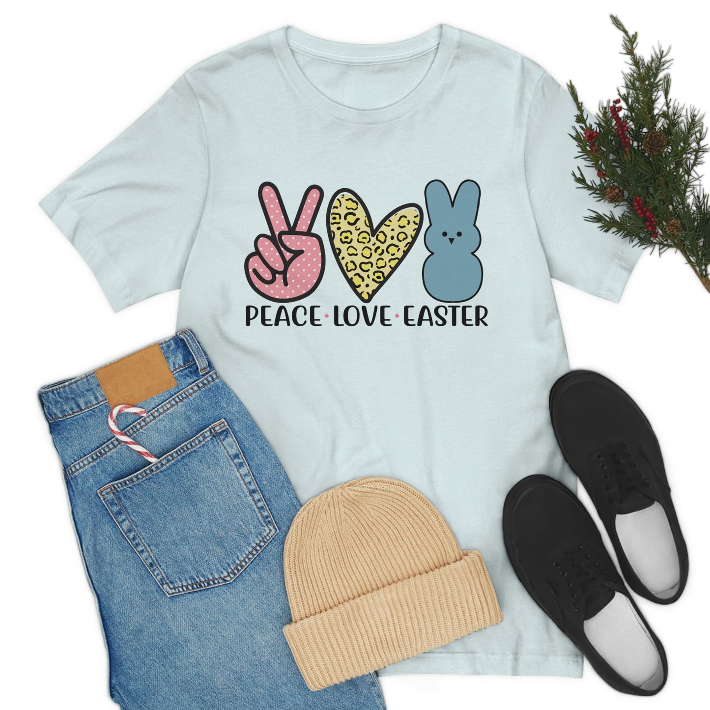 Women's Peace Love Easter Unisex Jersey Short Sleeve Tee Gender Neutral