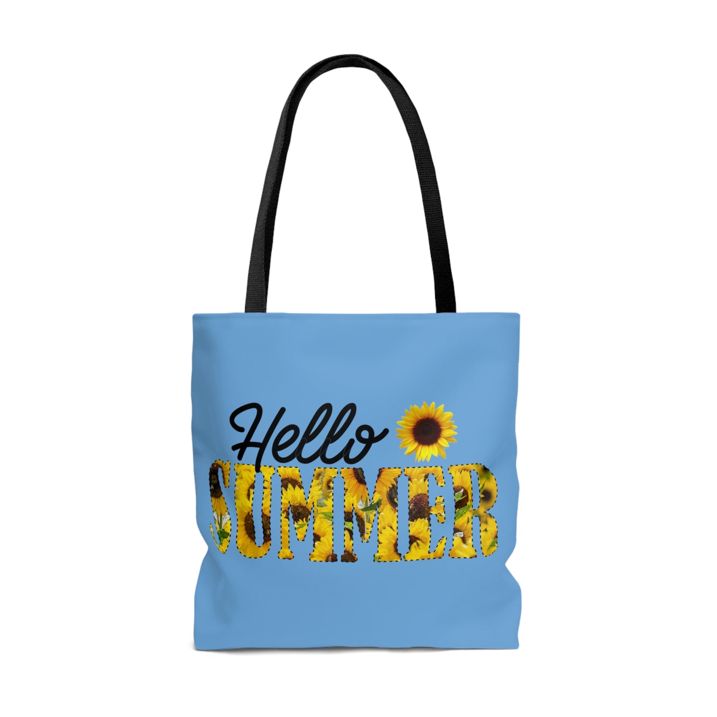 Hello Summer Sunflower AOP Tote Bag Women's Tote Bag Unisex Tote Bag Gender Neutral Tote