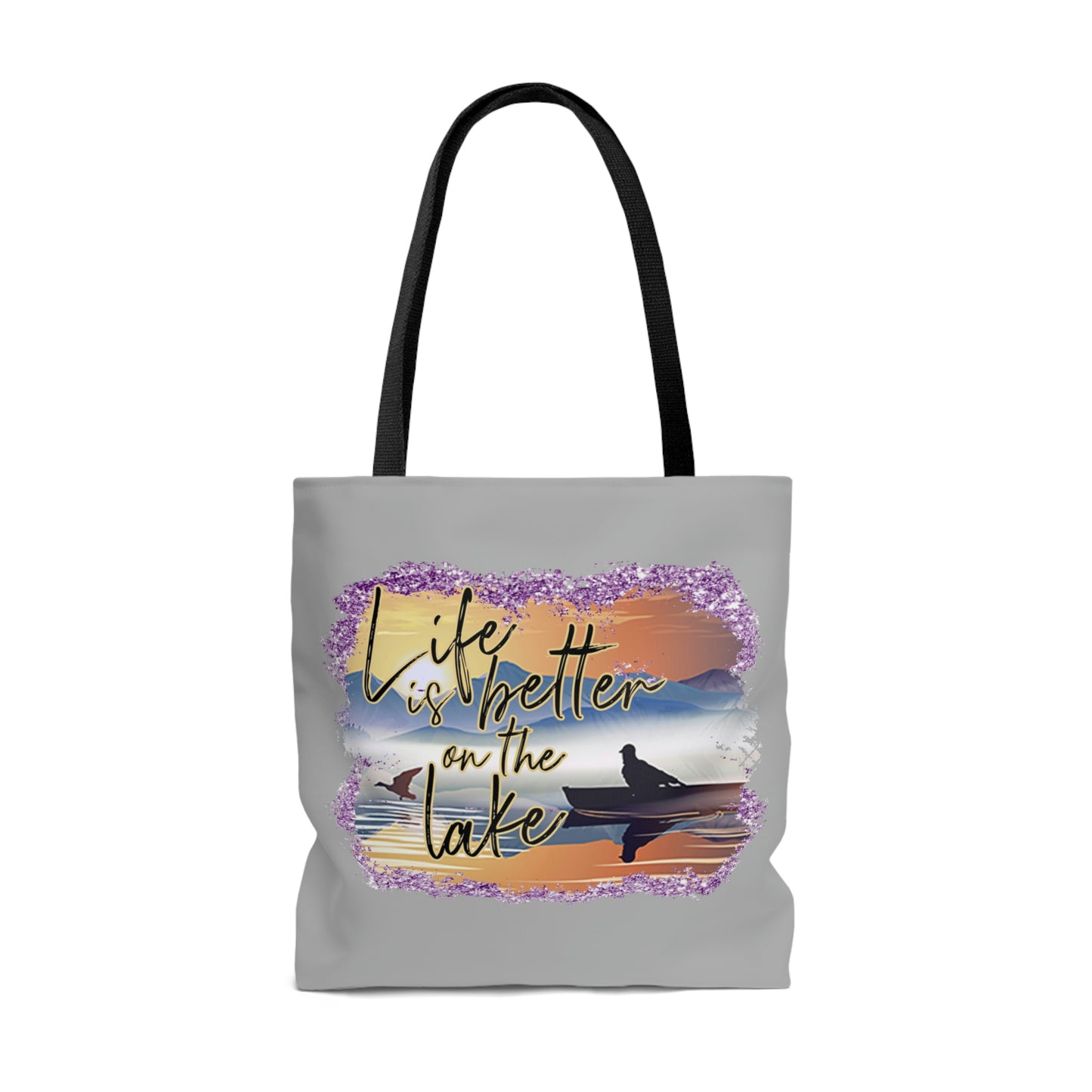 Life is Better on the Lake AOP Tote Bag Swim Tote Summer Tote Spring Unisex Gender Neutral Women's Tote Men's Tote