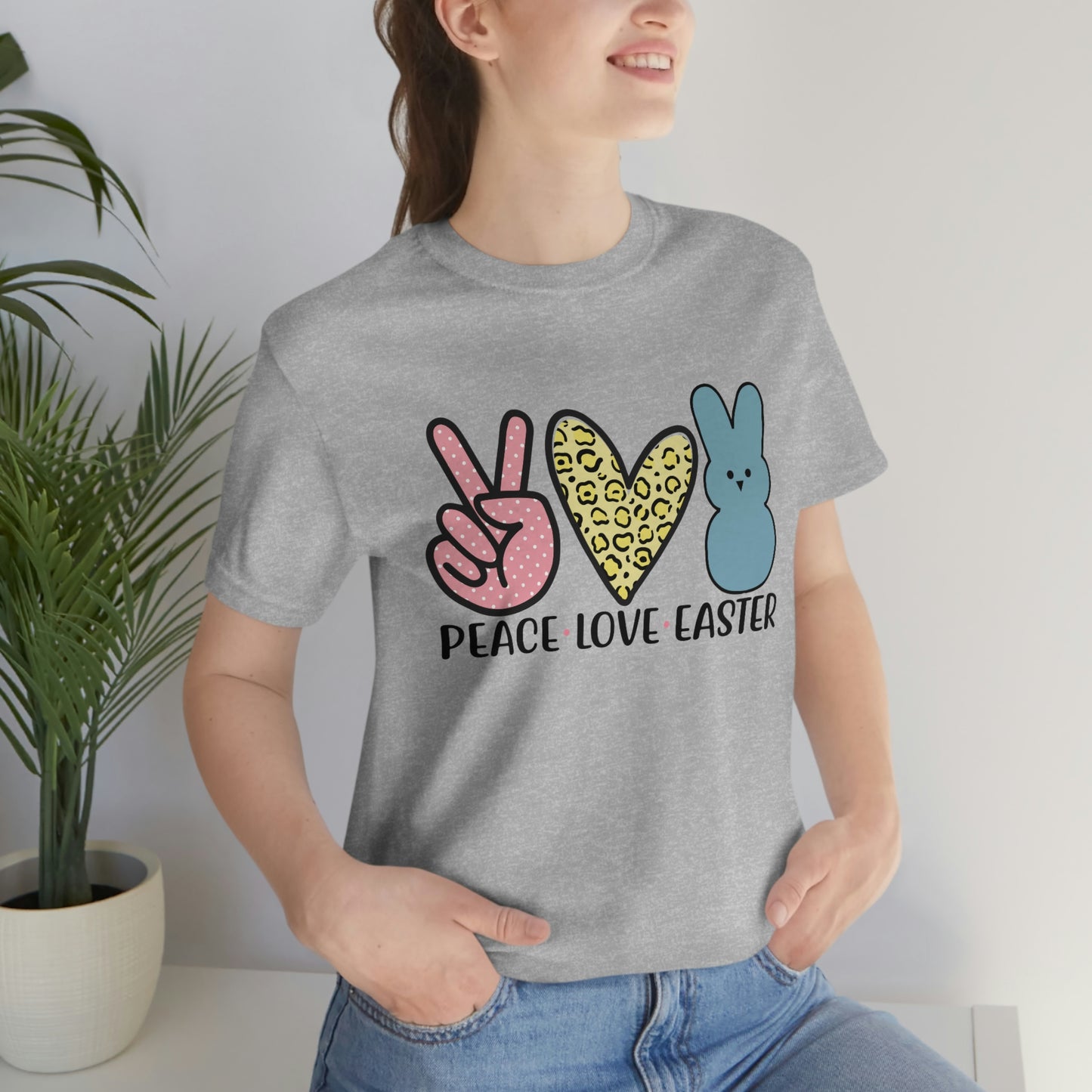 Women's Peace Love Easter Unisex Jersey Short Sleeve Tee Gender Neutral