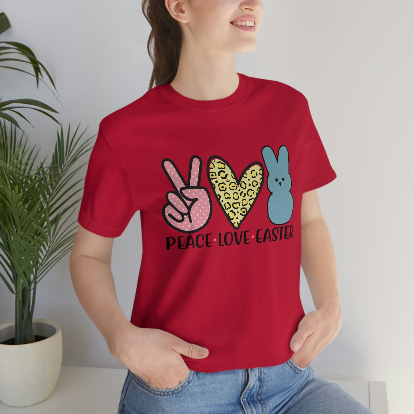 Women's Peace Love Easter Unisex Jersey Short Sleeve Tee Gender Neutral