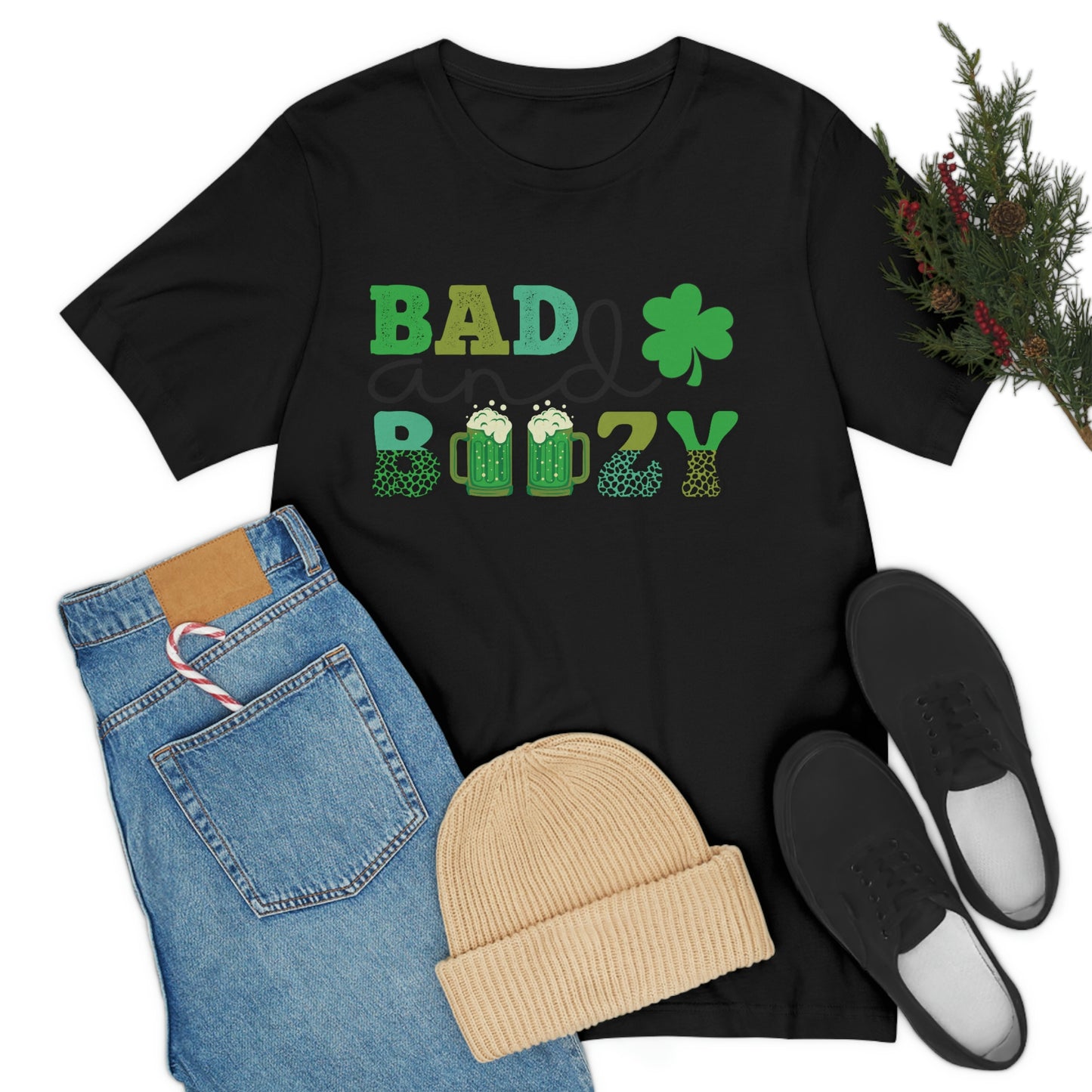 Women's or Men's T Shirt Bad and Boozy Women's T Shirt Unisex Jersey Short Sleeve Tee Gender Neutral T Shirt St. Patrick's Day