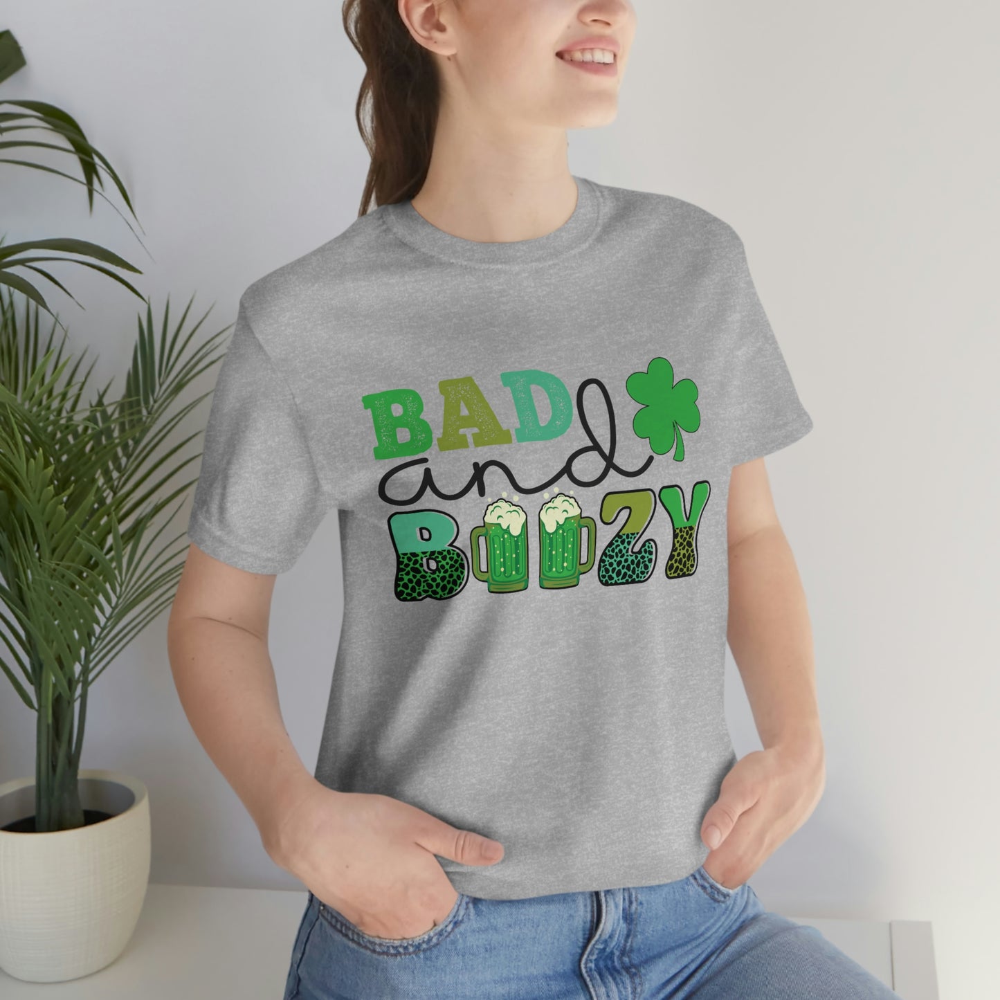 Women's or Men's T Shirt Bad and Boozy Women's T Shirt Unisex Jersey Short Sleeve Tee Gender Neutral T Shirt St. Patrick's Day