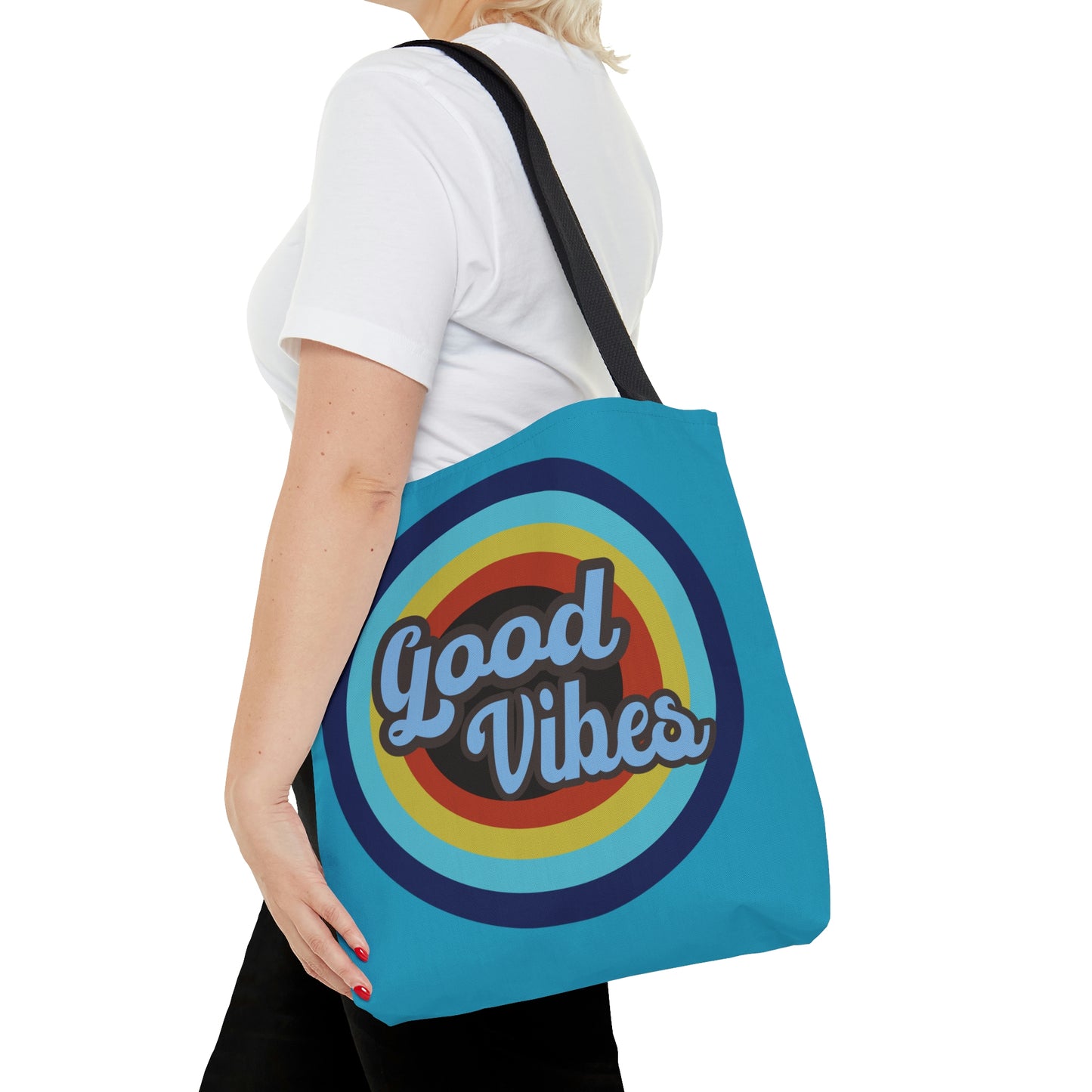 Good Vibes Beach Tote AOP Tote Bag Summer Fun Tote Women's Tote Gender Neutral Note Towel Bag  Travel Tote Men's Tote