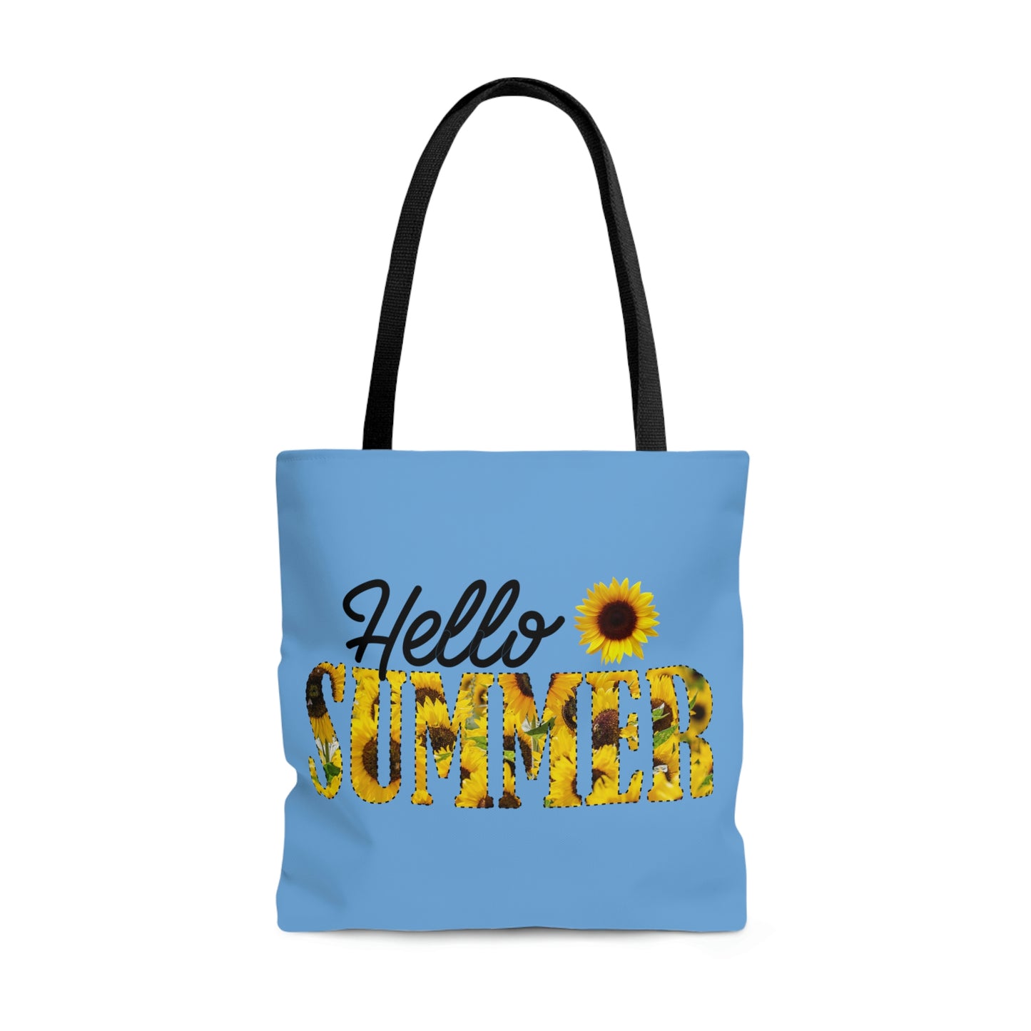 Hello Summer Sunflower AOP Tote Bag Women's Tote Bag Unisex Tote Bag Gender Neutral Tote