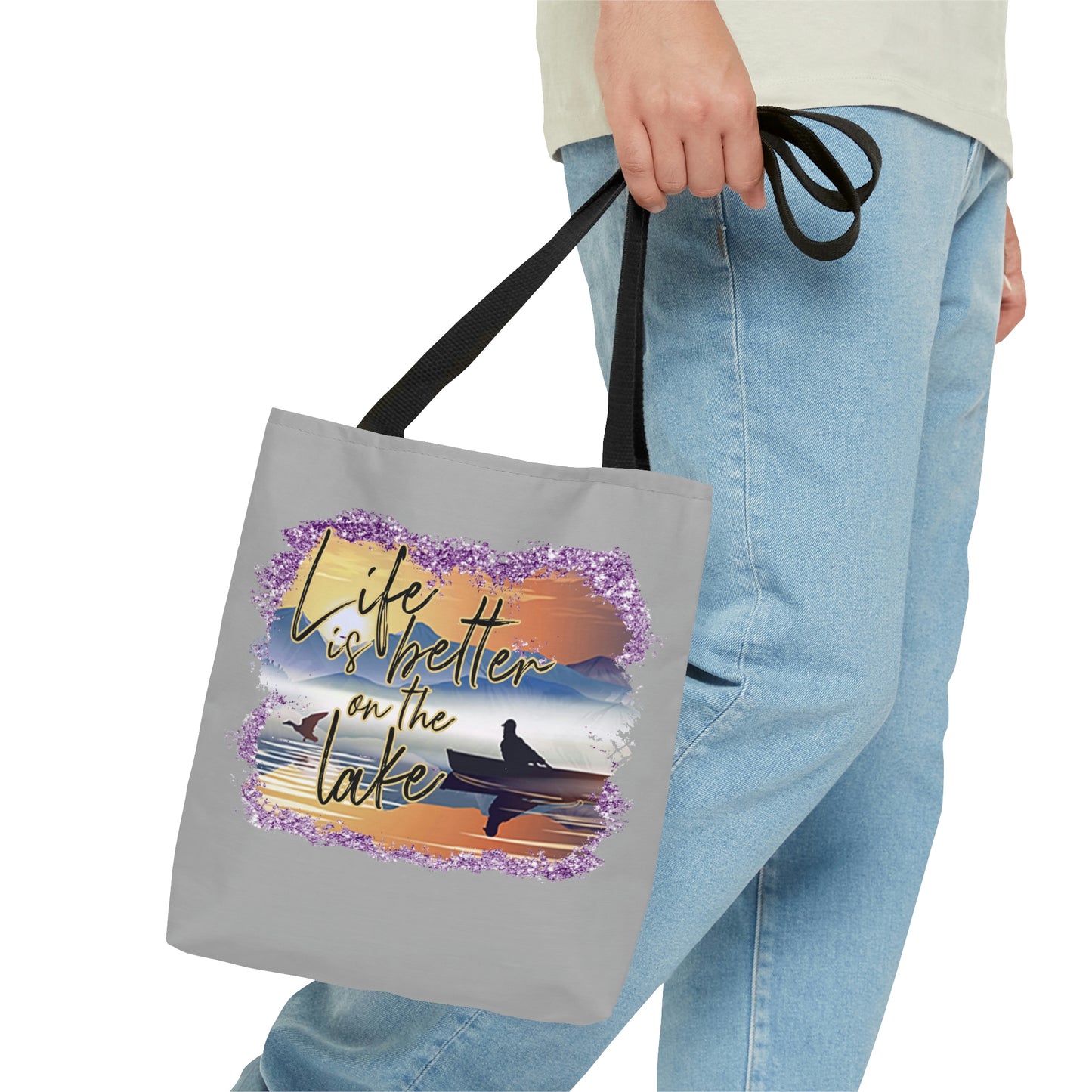 Life is Better on the Lake AOP Tote Bag Swim Tote Summer Tote Spring Unisex Gender Neutral Women's Tote Men's Tote