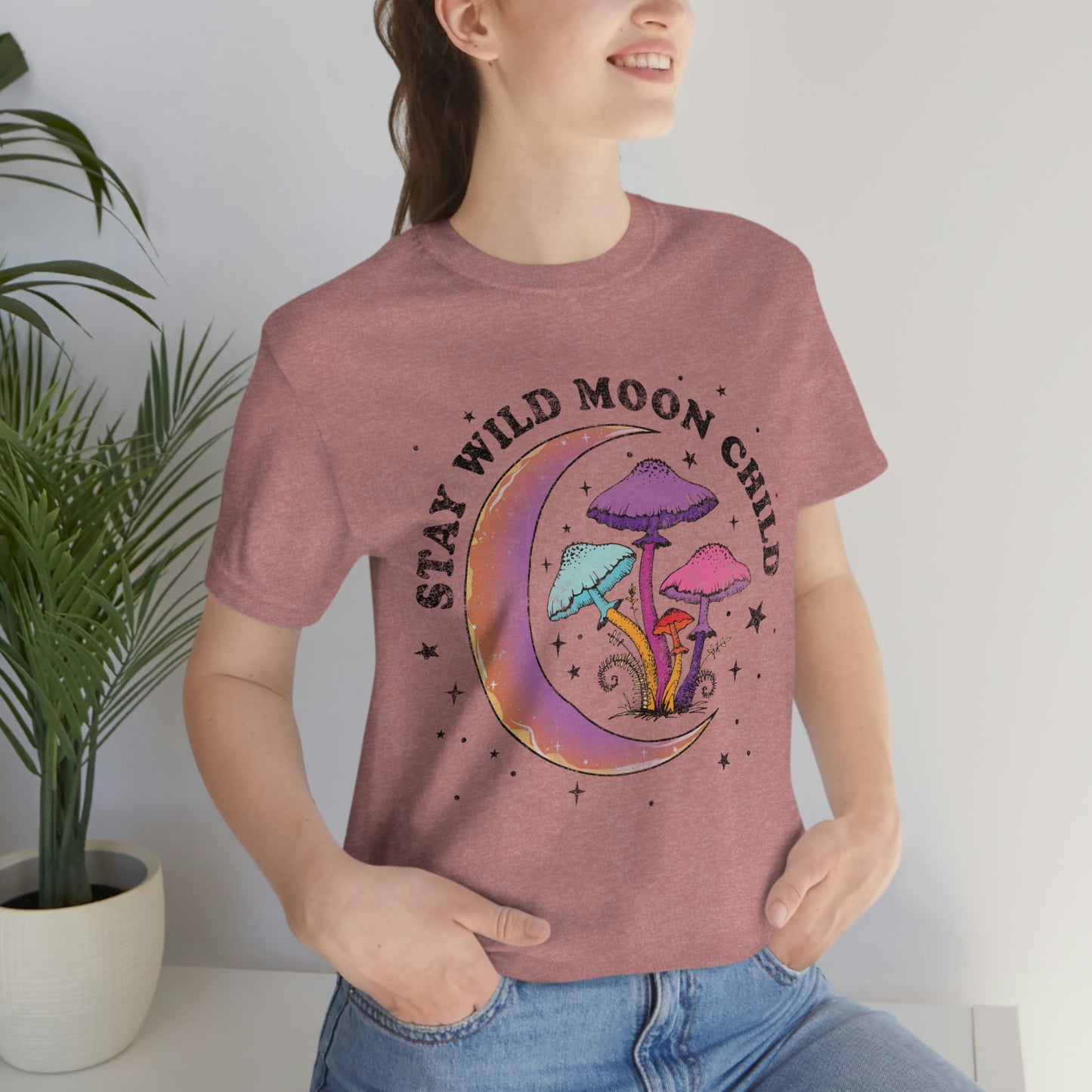 Stay Wild Moon Child Unisex Jersey Short Sleeve Tee Hippie Boho T Shirt Gender Neutral Women's T Shirt Mens