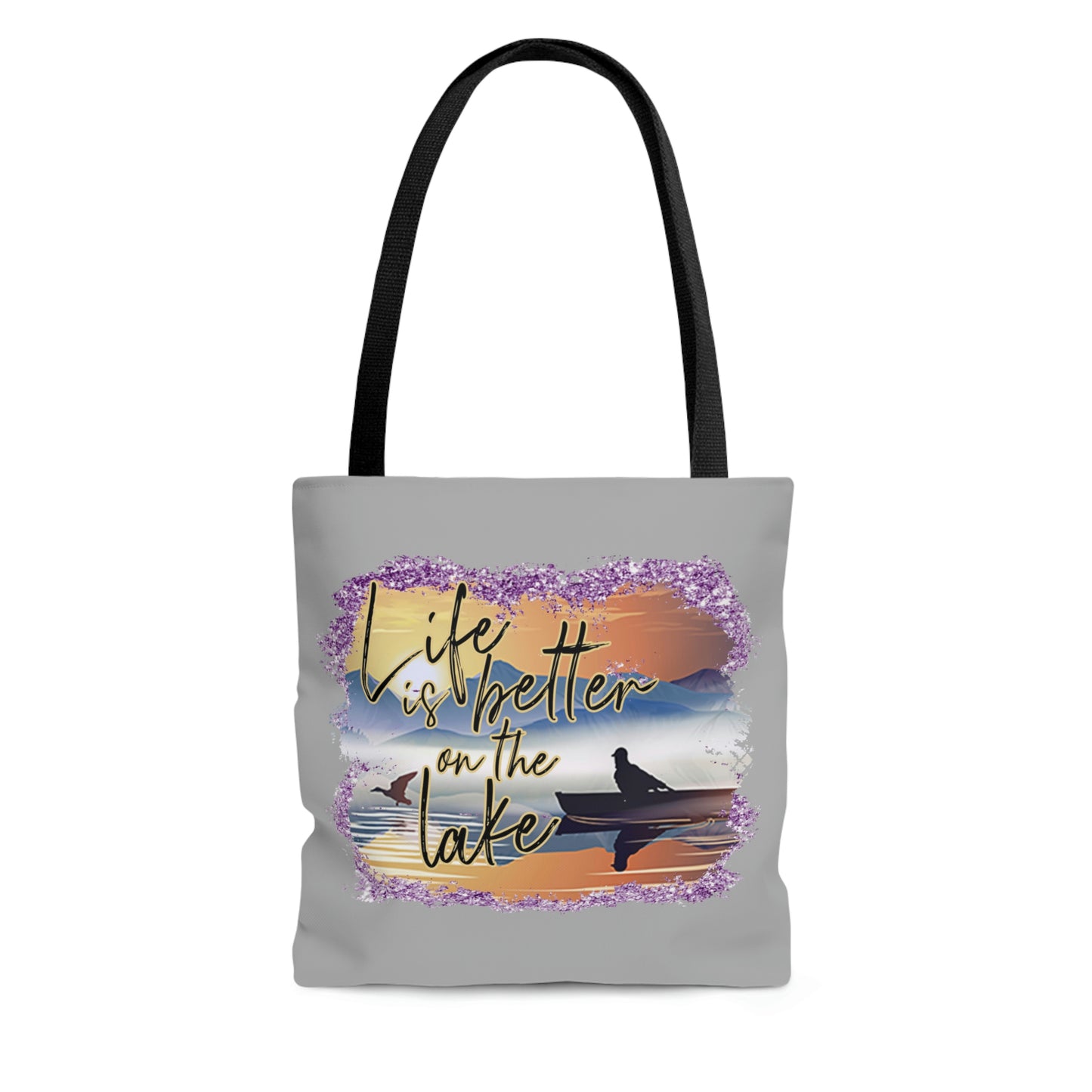 Life is Better on the Lake AOP Tote Bag Swim Tote Summer Tote Spring Unisex Gender Neutral Women's Tote Men's Tote