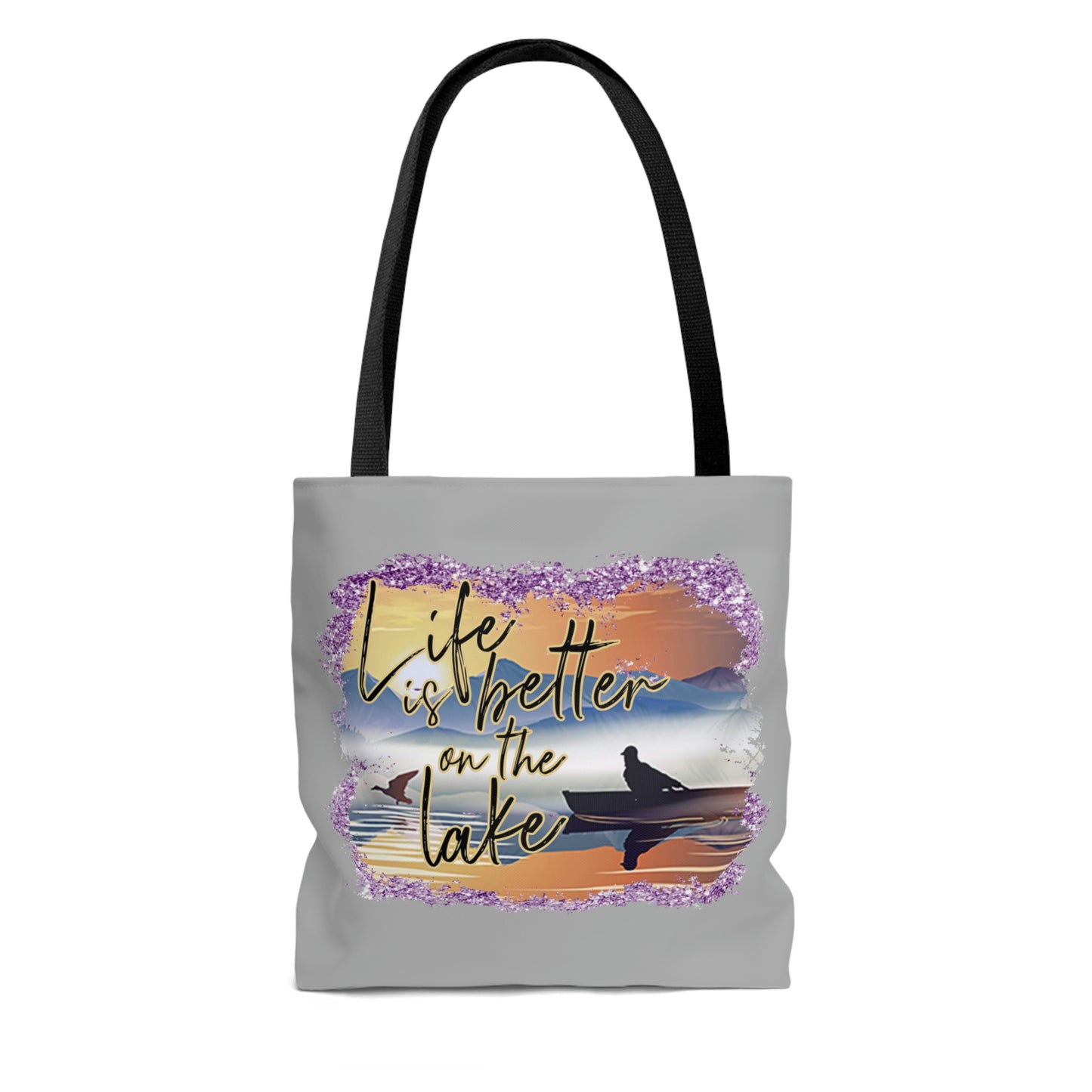 Life is Better on the Lake AOP Tote Bag Swim Tote Summer Tote Spring Unisex Gender Neutral Women's Tote Men's Tote