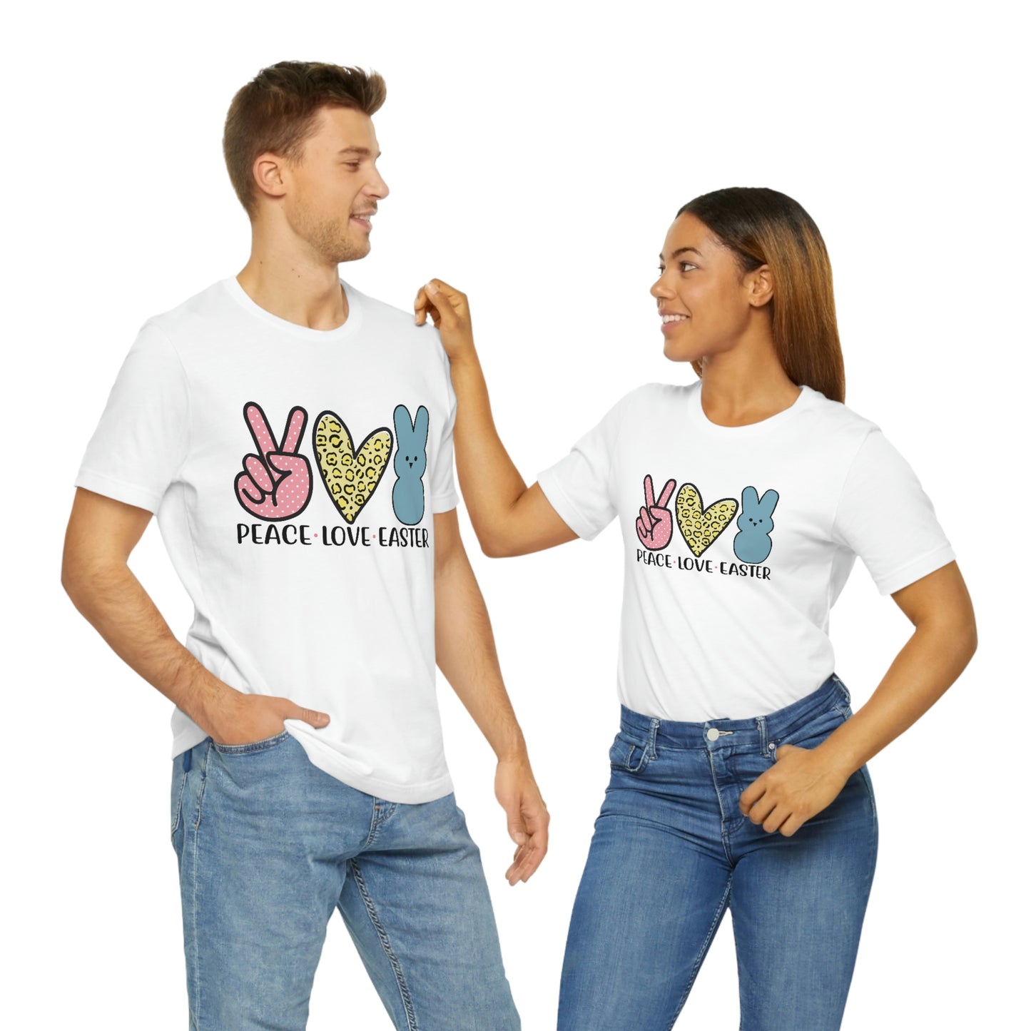 Women's Peace Love Easter Unisex Jersey Short Sleeve Tee Gender Neutral