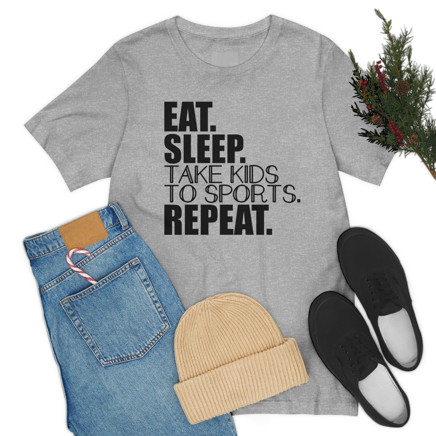 Eat. Sleep. Take Kids to Sports. Repeat. Women's T Shirt Mom's Tee Unisex Jersey Short Sleeve Tee Dad's Tee Gender Neutral