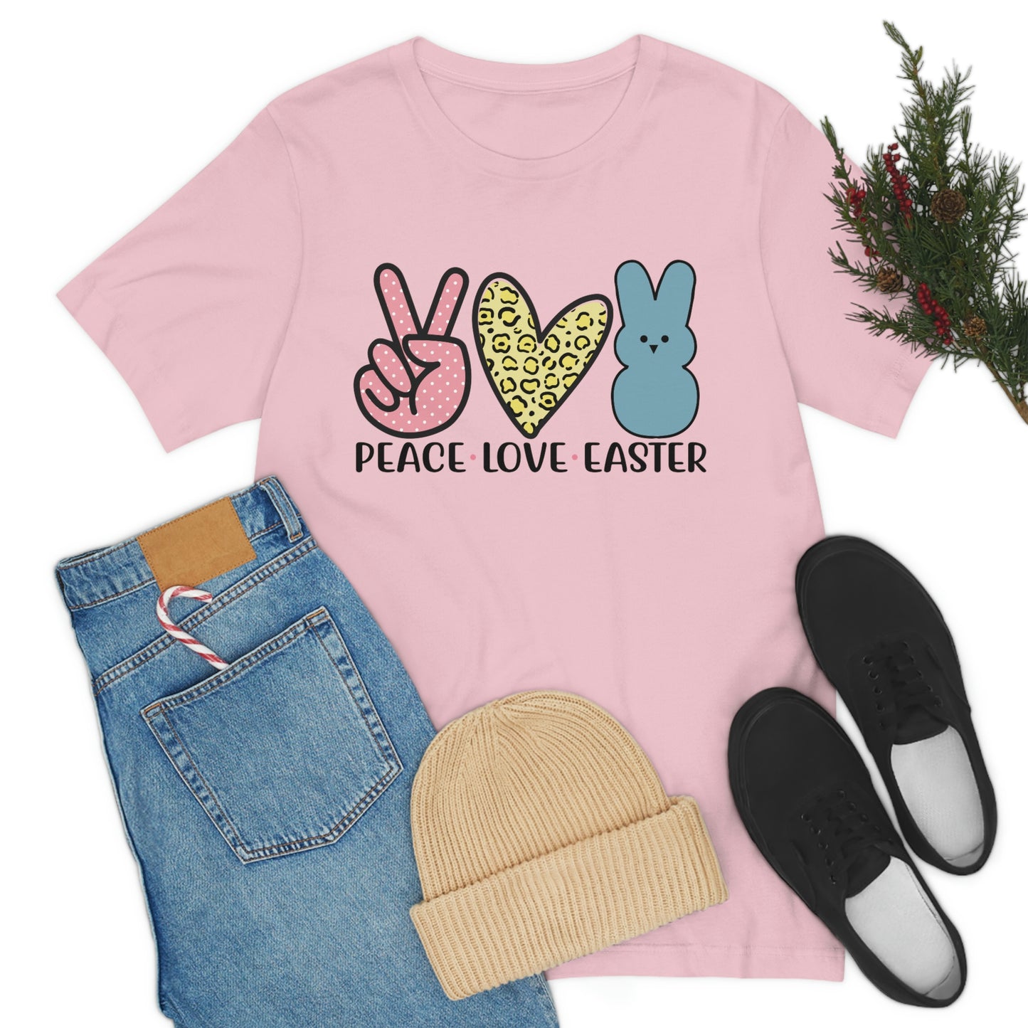 Women's Peace Love Easter Unisex Jersey Short Sleeve Tee Gender Neutral