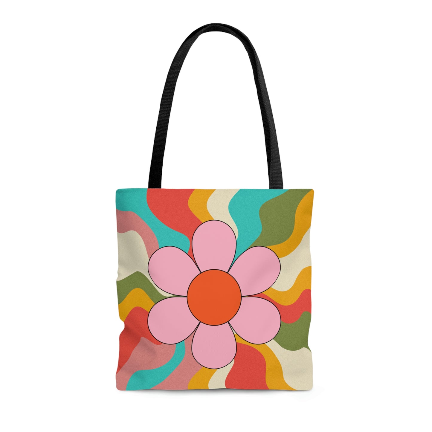 Flower Tote AOP Psychedelic Tote Bag Abstract Tote All Purpose 3D Tote Summer Tote Spring