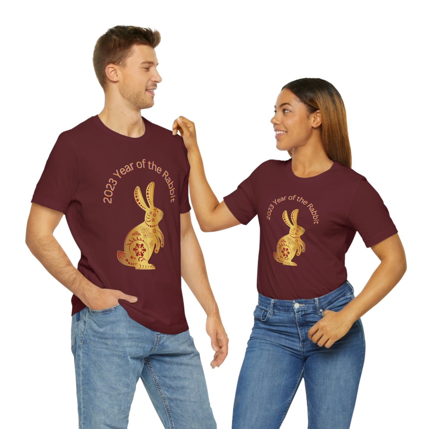 Chinese Lunar New Year 2023 Women's T Shirt Unisex Jersey Short Sleeve Tee Women's Men's Gender Neutral Year of the Rabbit