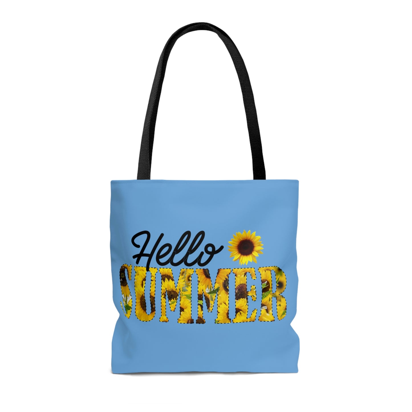 Hello Summer Sunflower AOP Tote Bag Women's Tote Bag Unisex Tote Bag Gender Neutral Tote