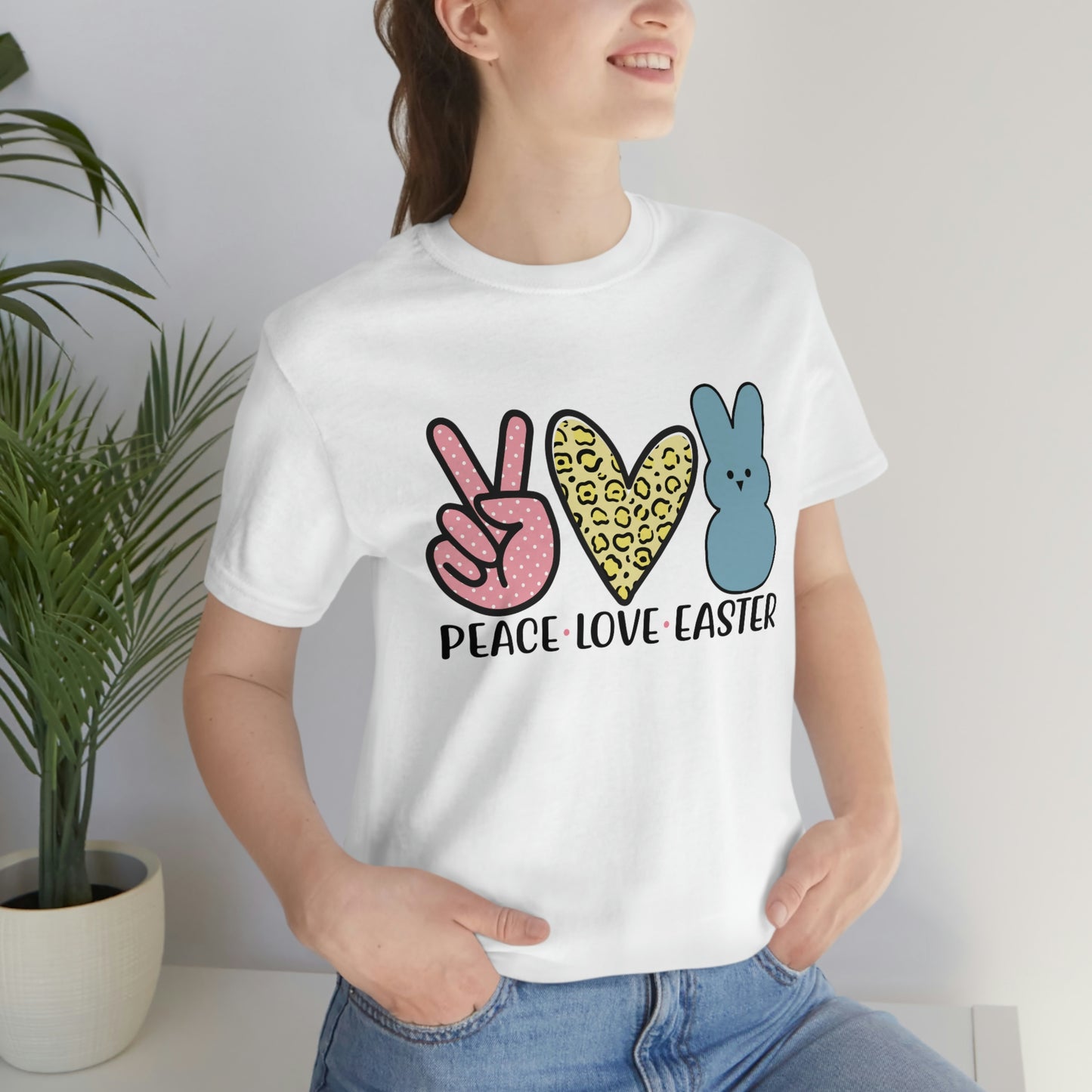 Women's Peace Love Easter Unisex Jersey Short Sleeve Tee Gender Neutral