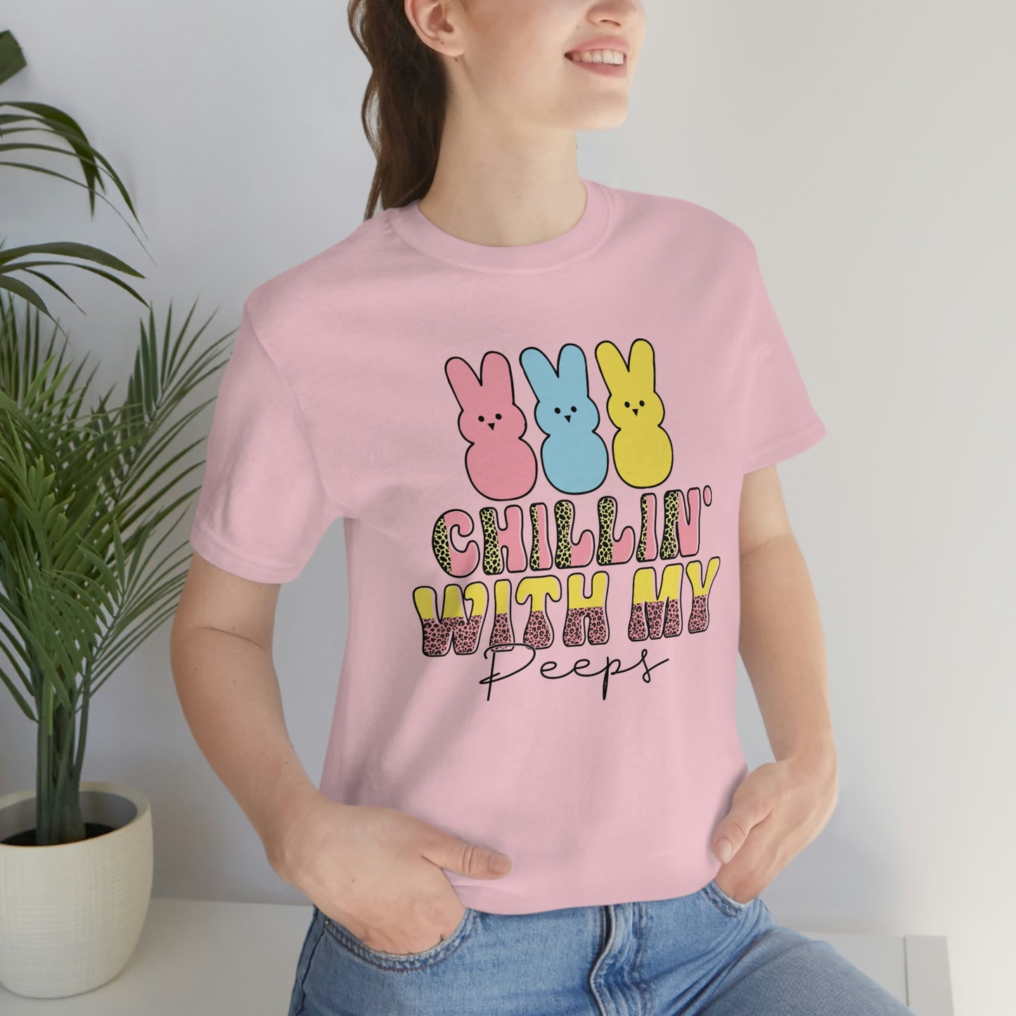 Women's Chillin With My Peeps T Shirt Unisex Tee Jersey Short Sleeve Tee TShirt