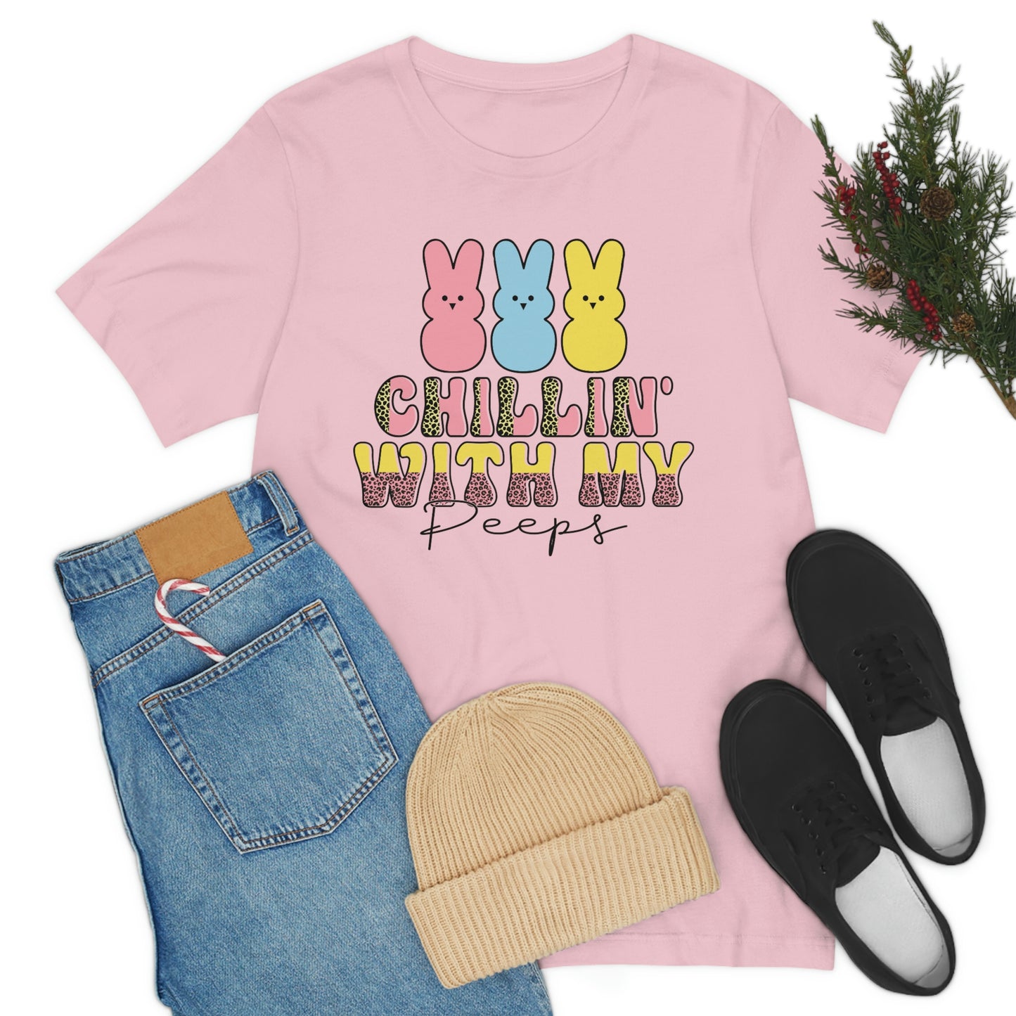 Women's Chillin With My Peeps T Shirt Unisex Tee Jersey Short Sleeve Tee TShirt