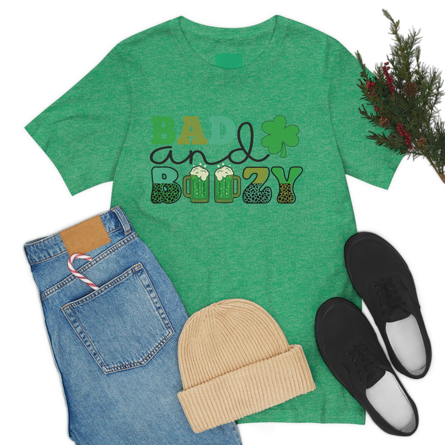 Women's or Men's T Shirt Bad and Boozy Women's T Shirt Unisex Jersey Short Sleeve Tee Gender Neutral T Shirt St. Patrick's Day