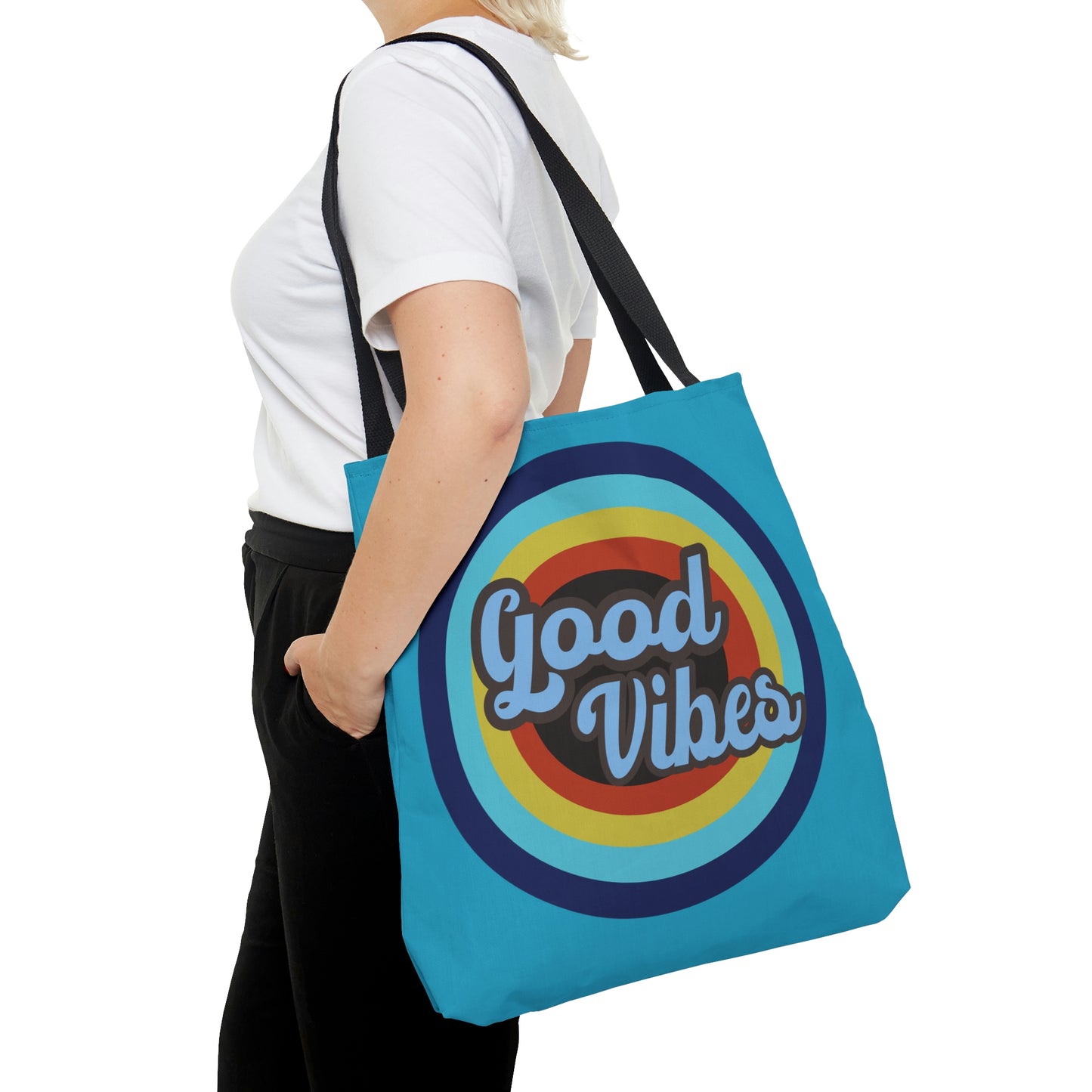 Good Vibes Beach Tote AOP Tote Bag Summer Fun Tote Women's Tote Gender Neutral Note Towel Bag  Travel Tote Men's Tote