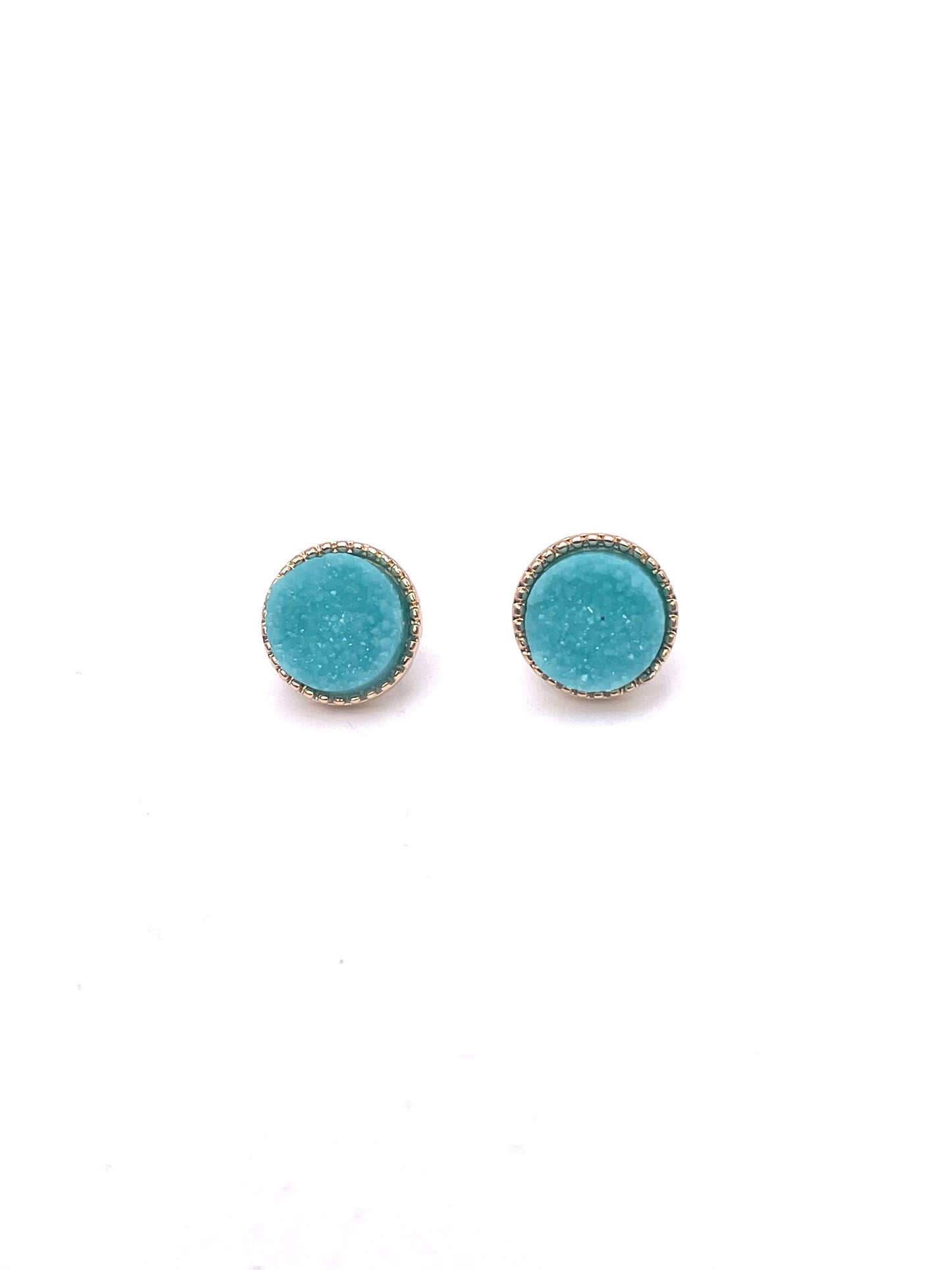 Aqua Blue Druzy Earrings