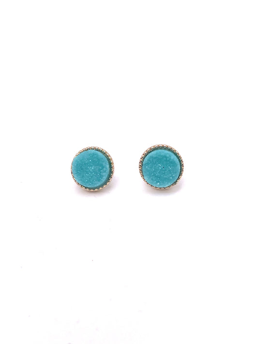 Aqua Blue Druzy Earrings