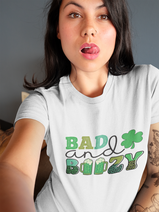 Women's or Men's T Shirt Bad and Boozy Women's T Shirt Unisex Jersey Short Sleeve Tee Gender Neutral T Shirt St. Patrick's Day