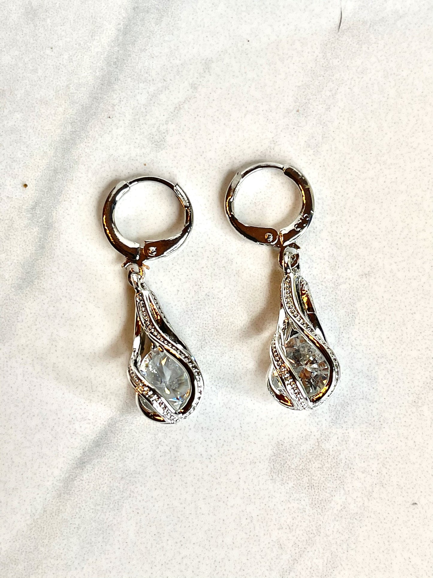 Diamond Silver Earrings