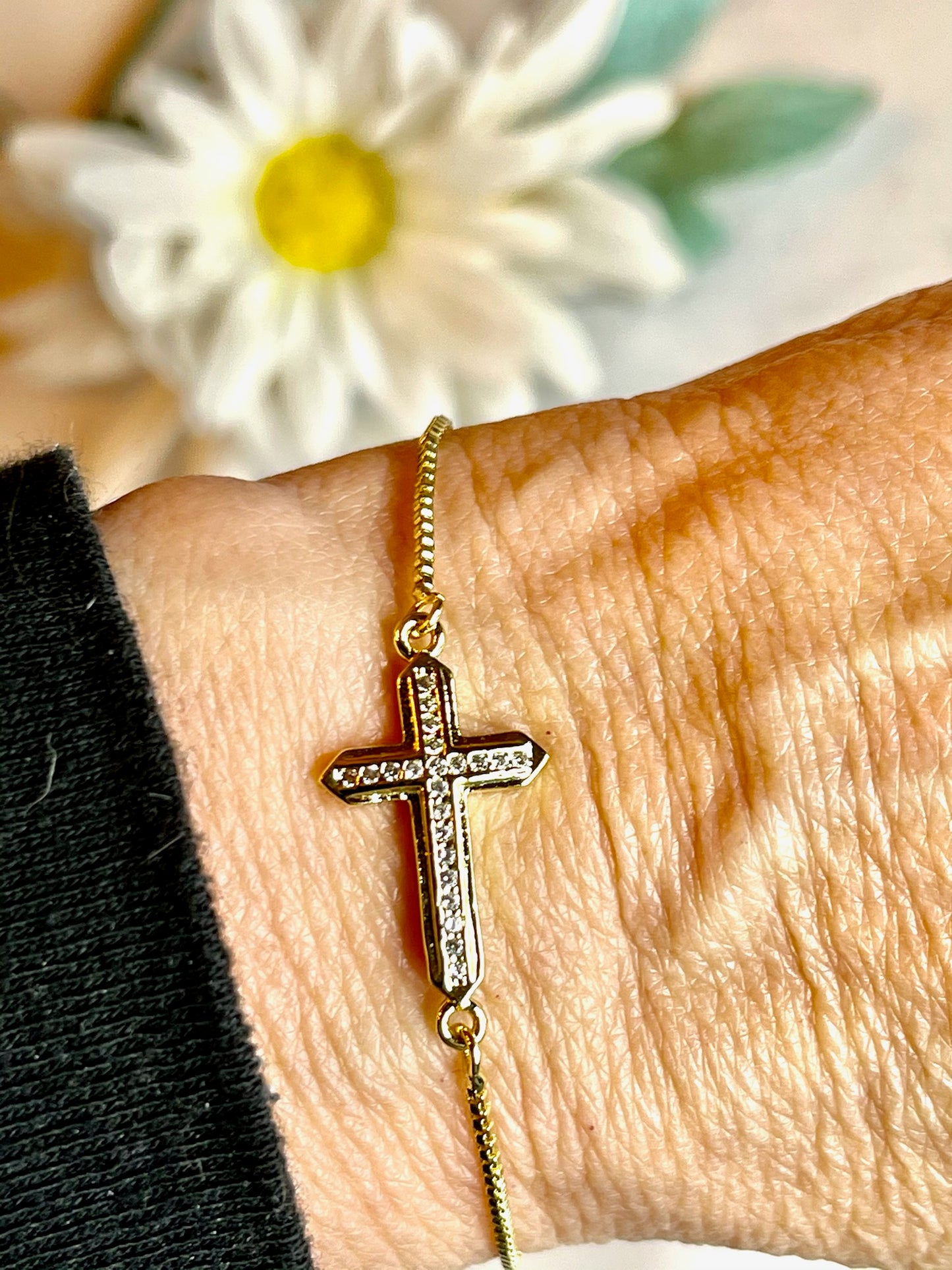 Gold Cross Bracelet